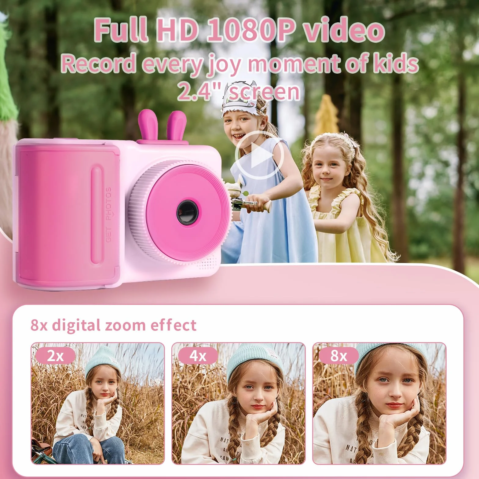 KC5 - Fotocamera a stampa istantanea per bambini (rosa)