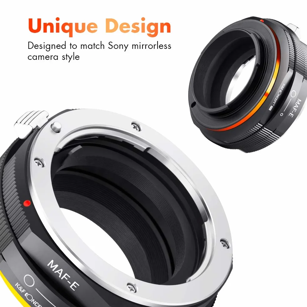 K&F CONCEPT Lente Mount Adattatore Manuale Fuoco: Compatibile con Compatibile con Compatibile con Compatibile con AF(Compatibile con Sony A) Lente a Compatibile con Sony E Mount Corpo Fotocamera