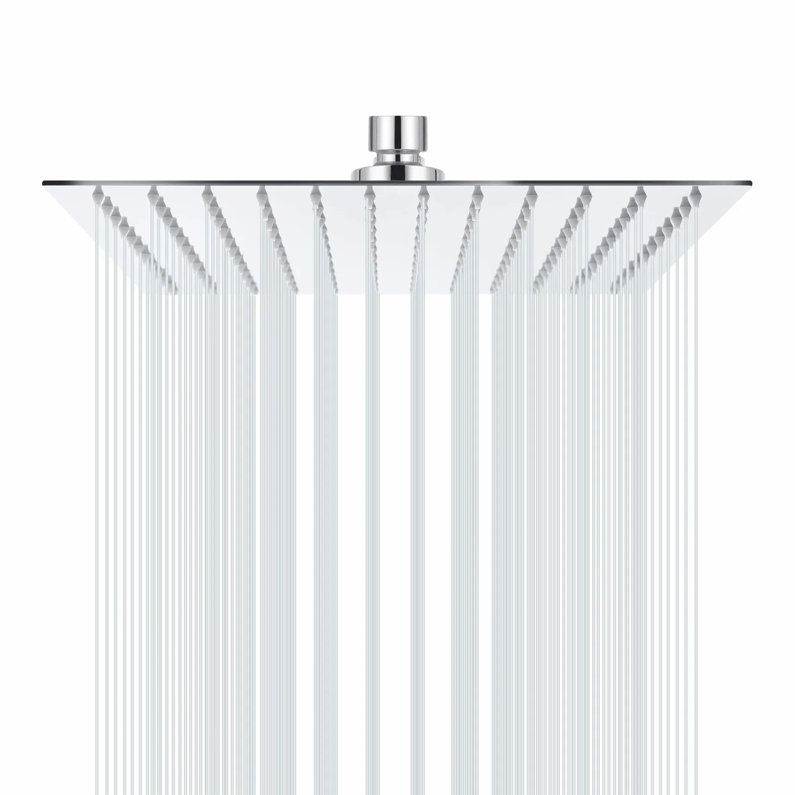Soffione Doccia 12 Pollici 30 cm Acciaio Inossidabile 304 Quadrato Cromato con Ugelli Anticalcare