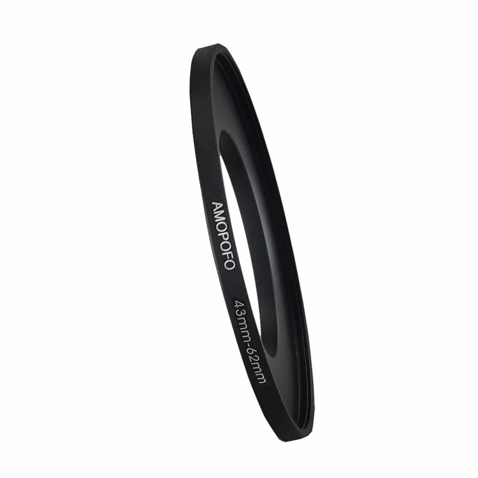 Anello filtro in metallo per fotocamera da 43 mm a 62 mm, adattatore per filtro Step Up da 43 mm a 62 mm con filettatura filtro da 43 mm su anello filtro da 62 mm