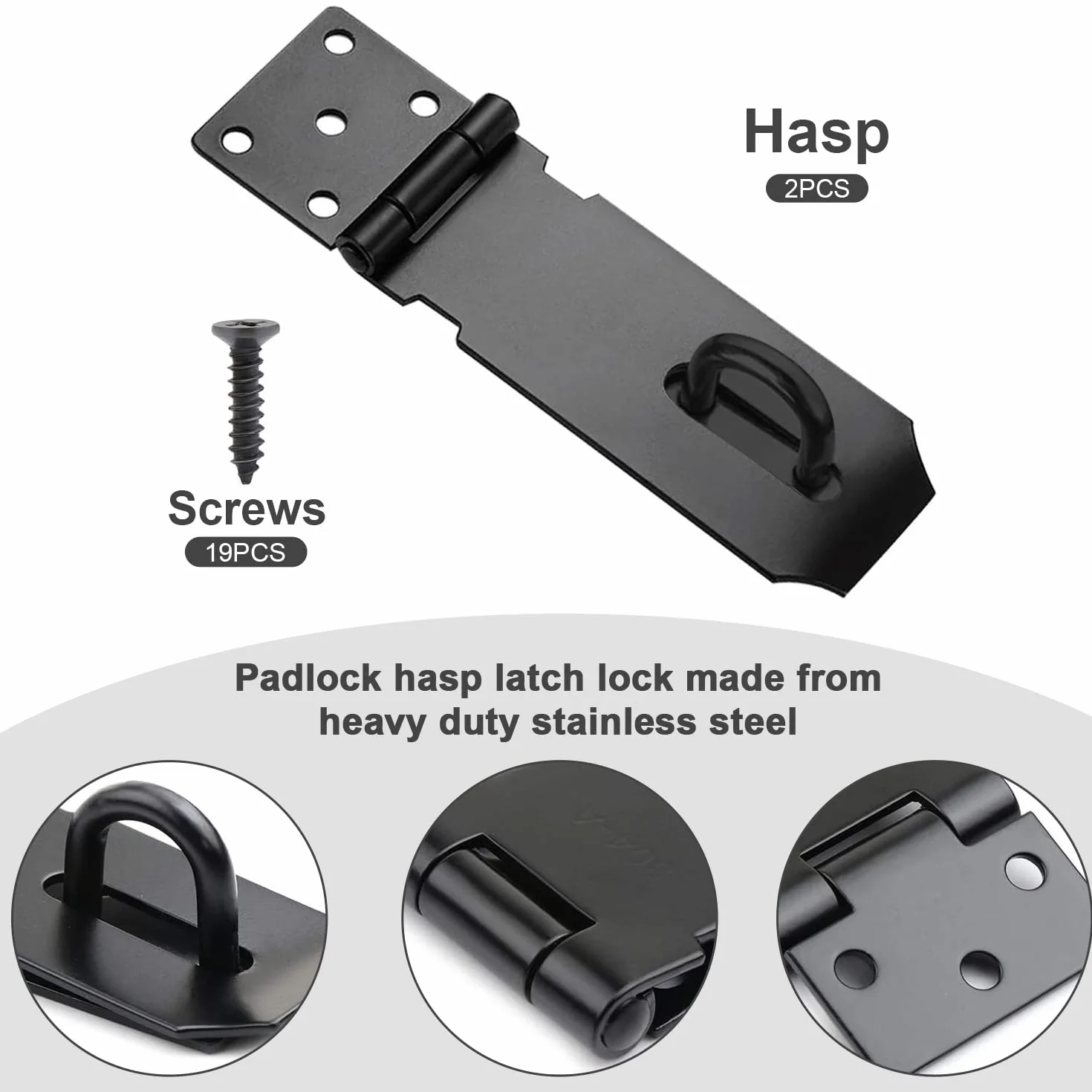 Chiavistello Porta in Acciaio Inox 5 Pollici 2 Pezzi Hasp Serratura per Lucchetto