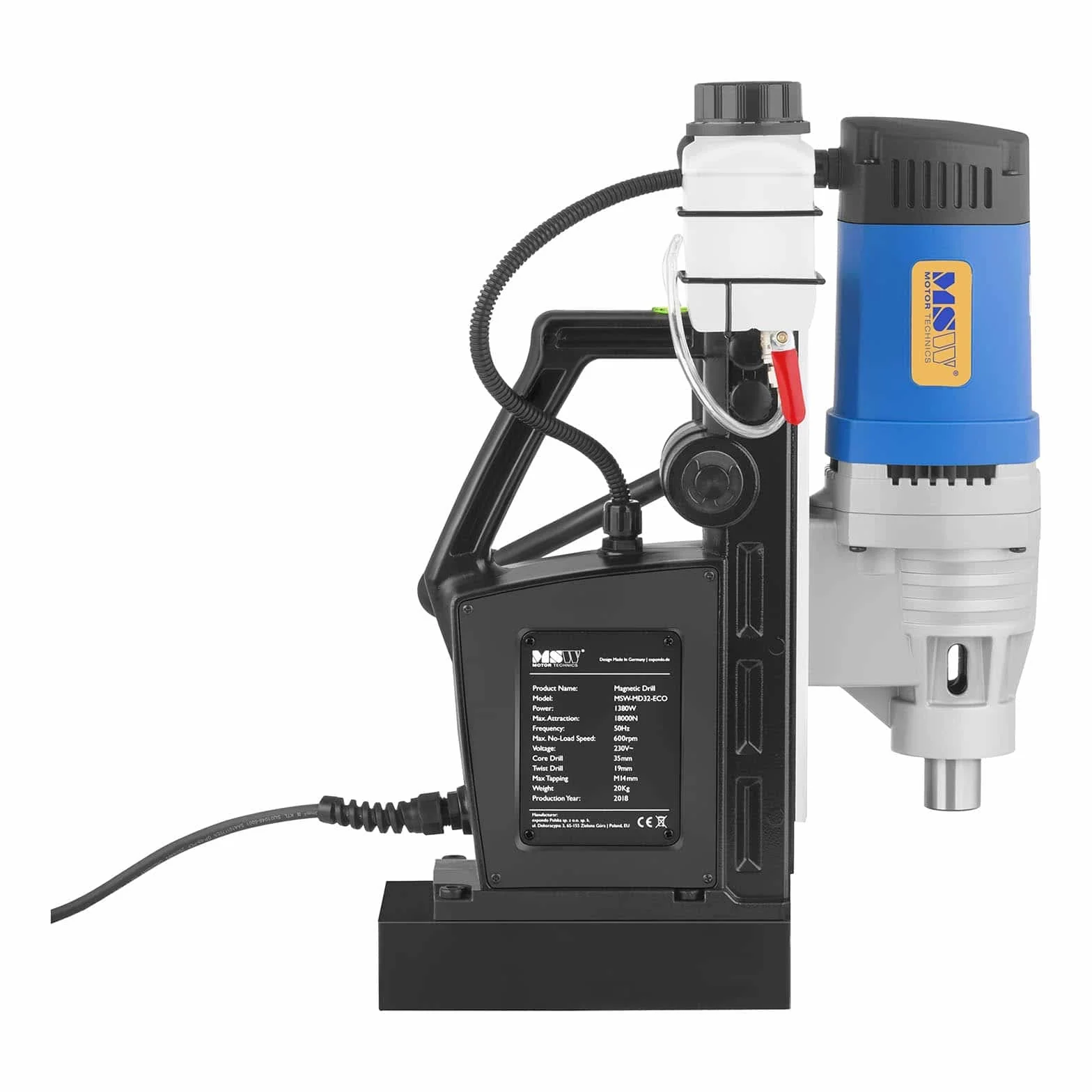 MSW Trapano Carotatrice magnetica MSW-MD32-ECO 1300 W 18000 N 600 giri/min 35 mm 50 mm