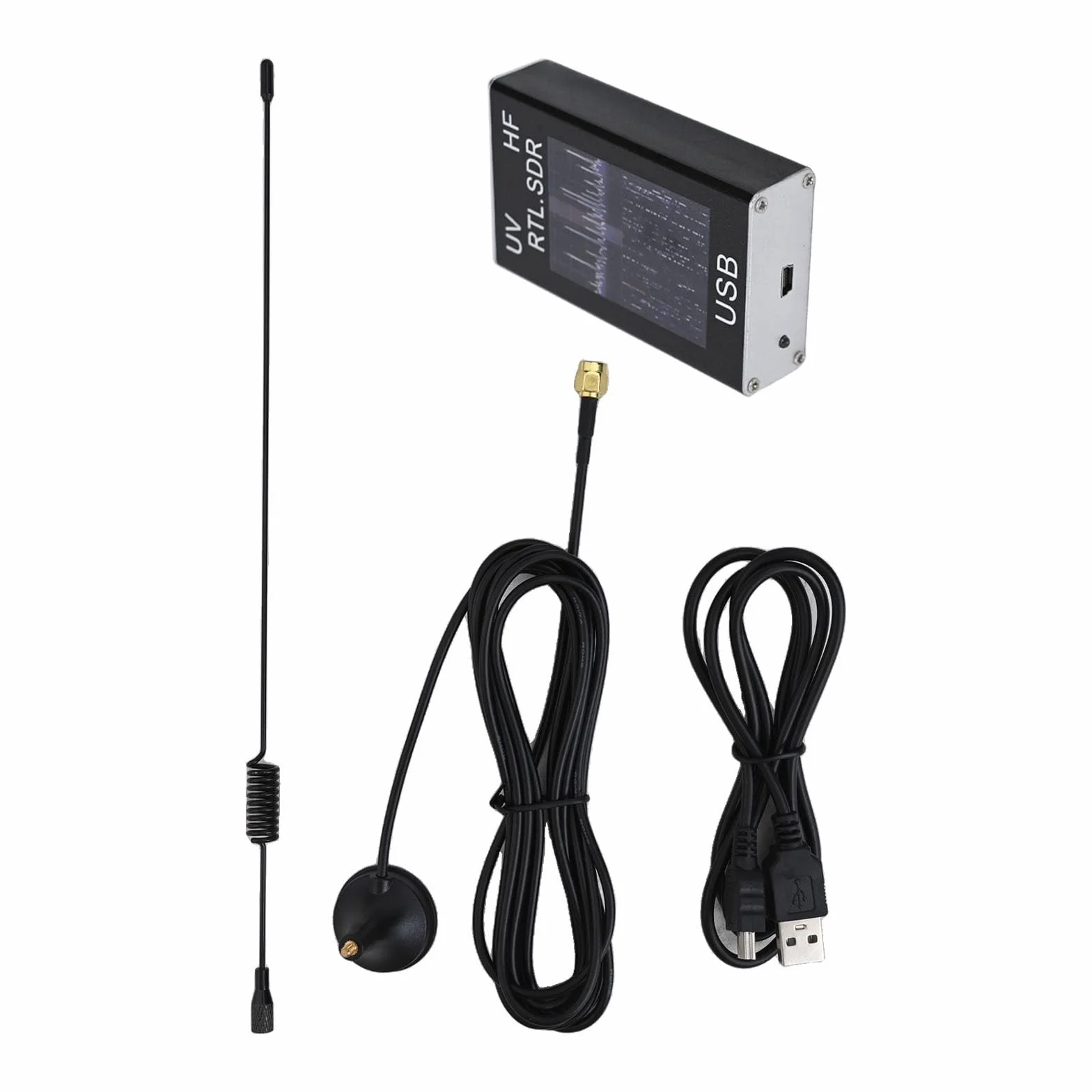 RTL- Ricevitore sintonizzatore USB con chipset R820T2 e RTL2832U, 100 kHz a 1,7 GHz HF VHF UHF analizzatore di spettro per prosciutto, onde corte, NOAA, FM