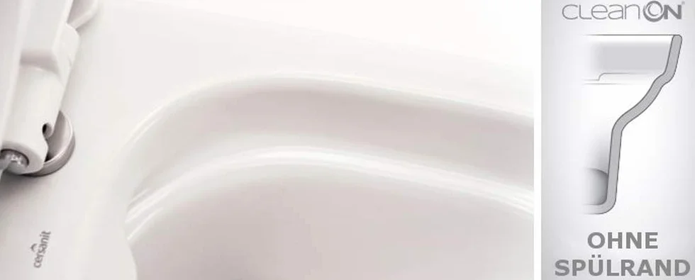 Completo per WC Toilette di ceramica stand – Set di design con cassetta Parva Slim in Duroplast, Sedile WC con abbassamento automatico SoftClose con funzione