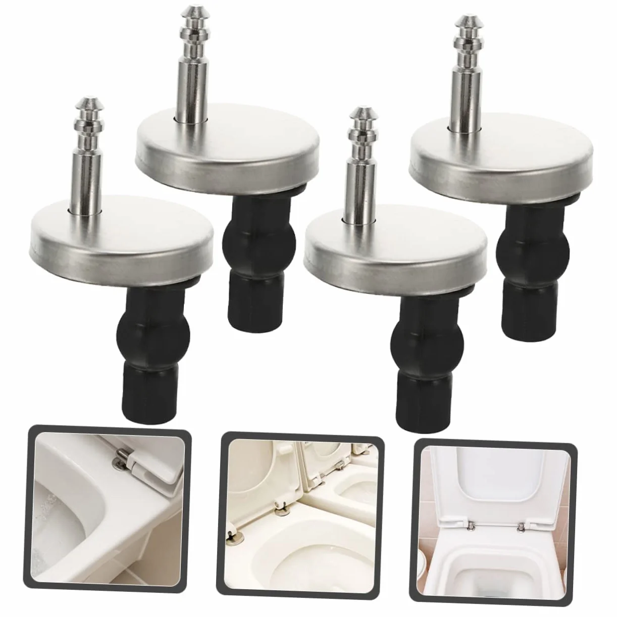Set 2 Bulloni e Viti Fissaggio Sedile WC, Raccordi Sgancio Rapido Cerniere, Compatibili Sedili Standard Legno Resina Plastica