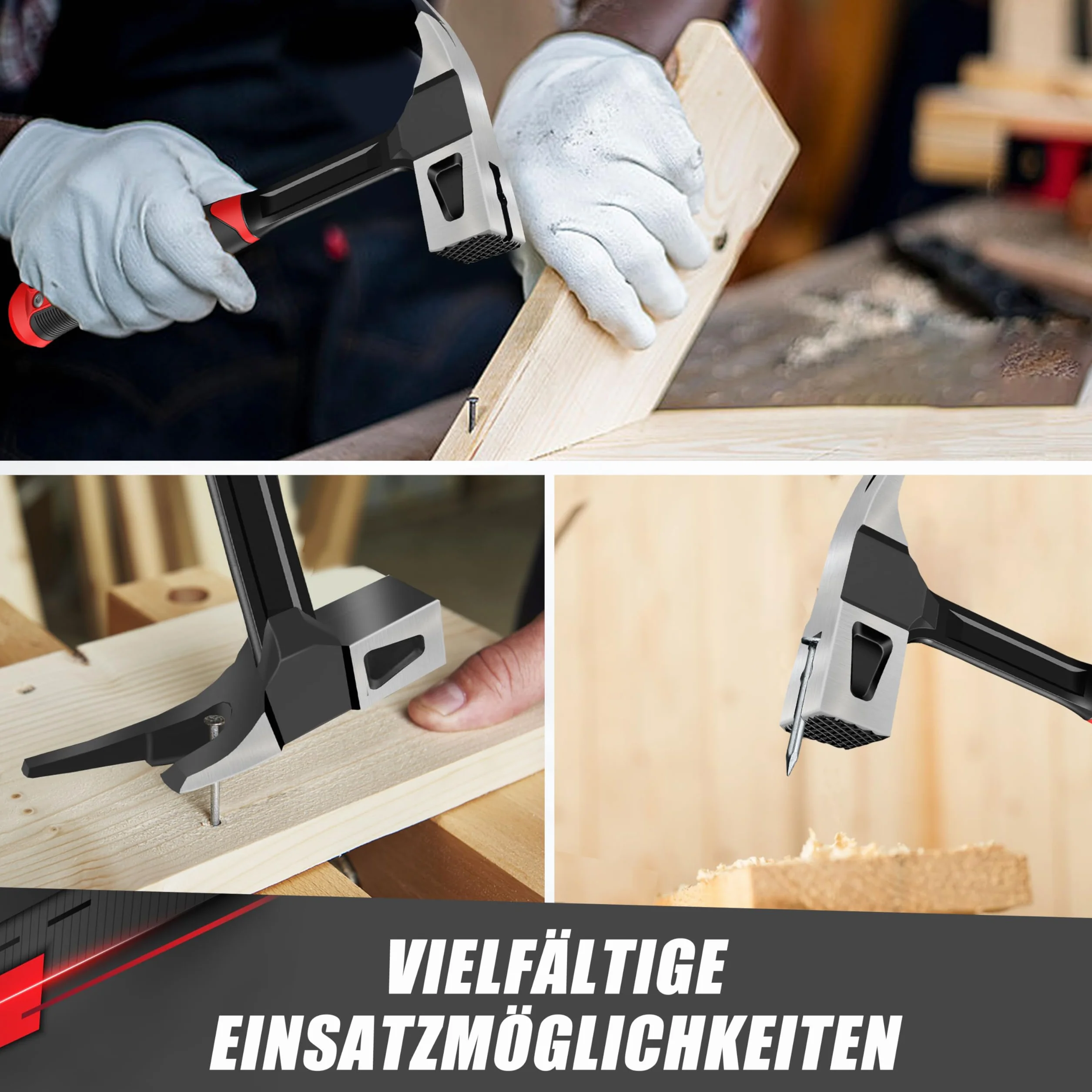 C&T Martello da carpentiere da 600 g, martello da fabbro, martello forgiato a un pezzo, struttura interamente forgiata, con supporto magnetico per unghie, eccellente ammortizzazione delle vibrazioni