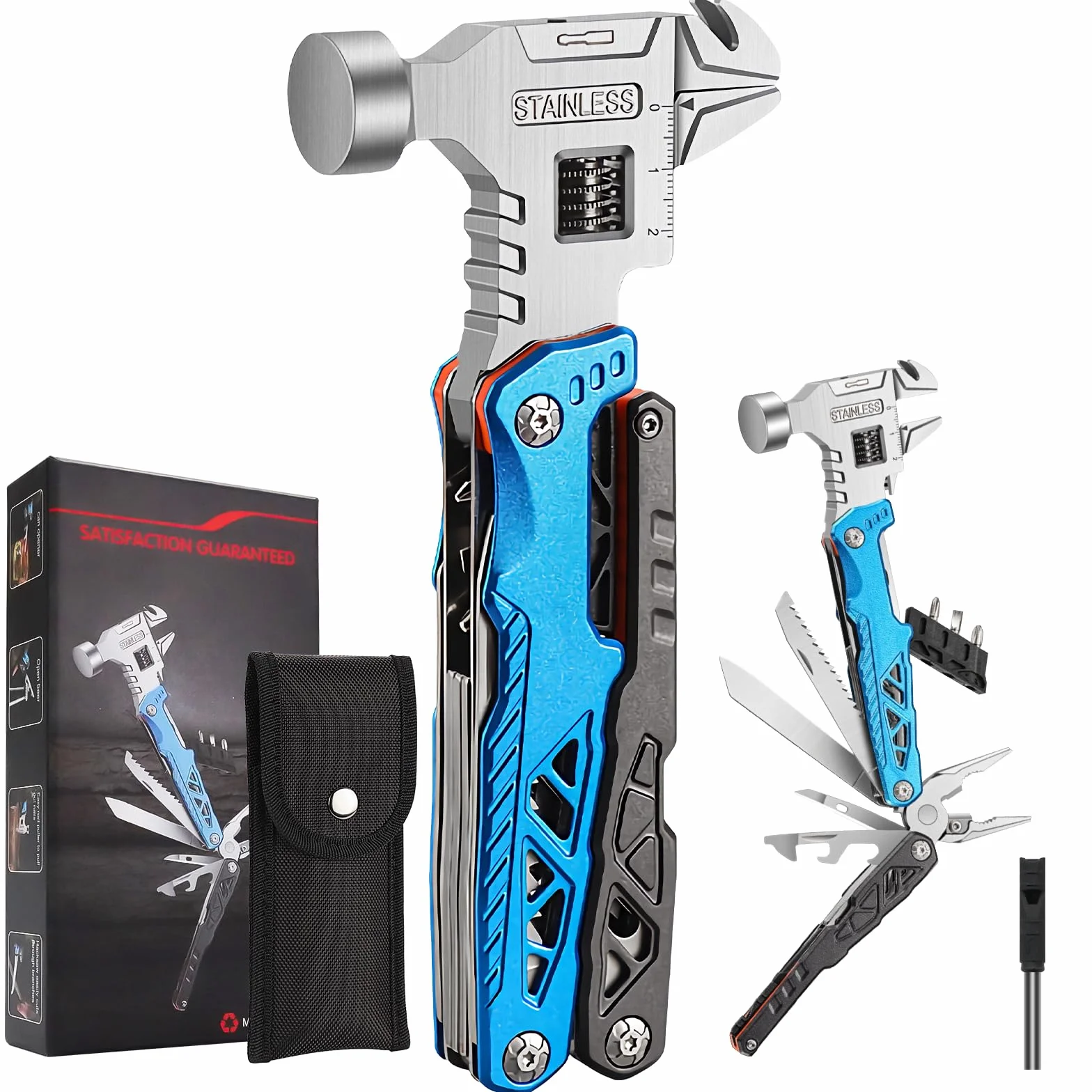 Pinza Multiuso, Coltello Multiuso in Acciaio Inossidabile, Pinza Multifunzione in Coltellino Svizzero con Apribottiglie, Cacciavite, Attrezzi EDC, Ideale per il Campeggio, Riparazioni
