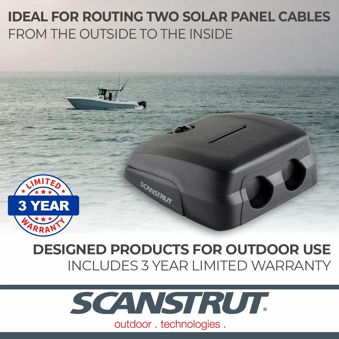 Scanstrut DS-HD10-BLK Guarnizione per Cavi Orizzontale Doppia Nero