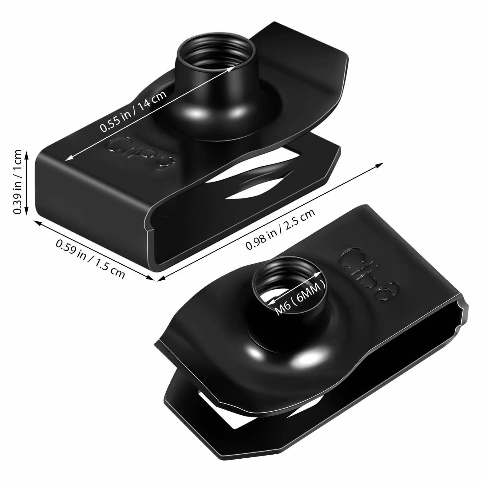 20 pezzi M6 clip estrusi tipo U accessori metallici auto carrozzeria cofano paraurti