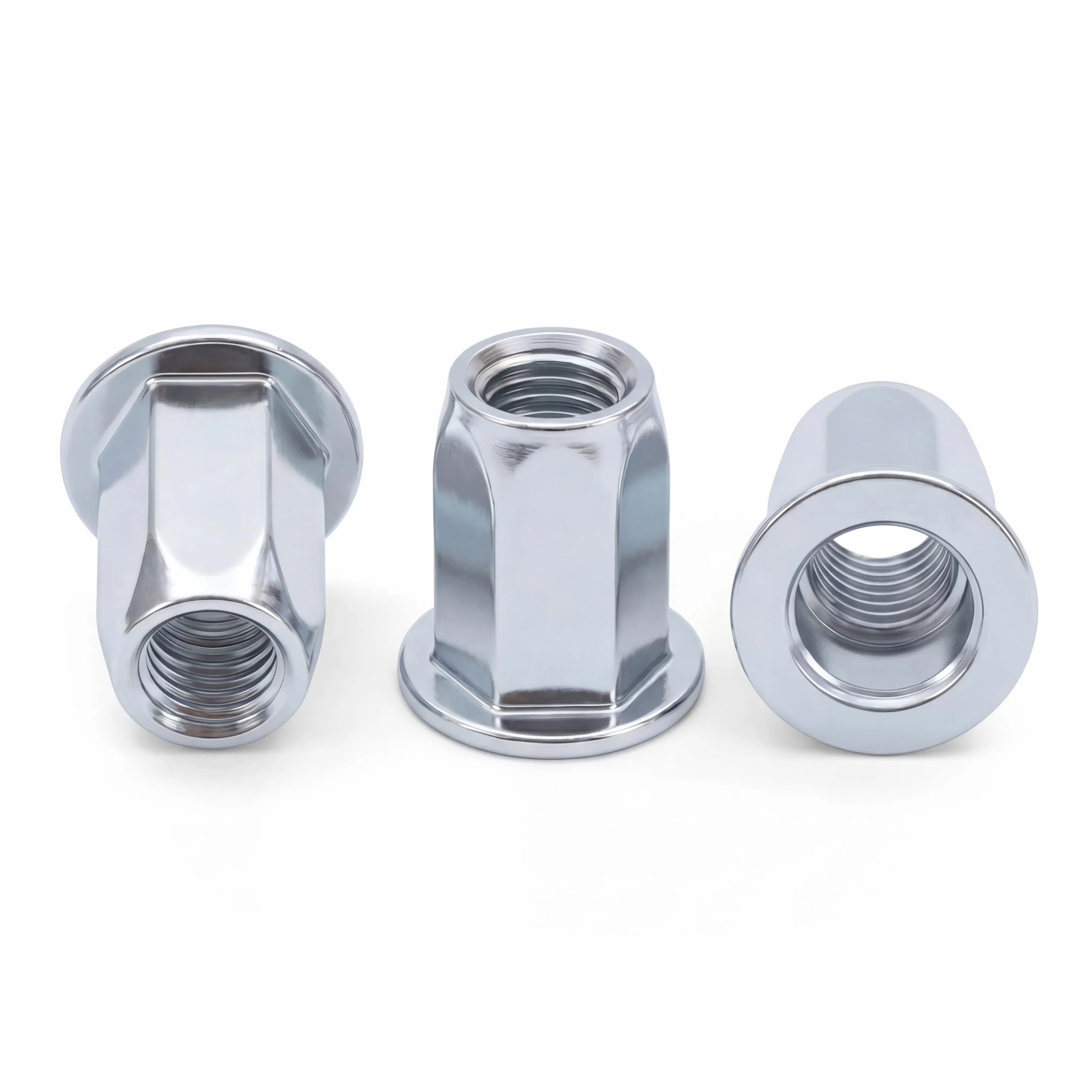 Dado a crimpare esagonale M6 acciaio zincato 50pcs