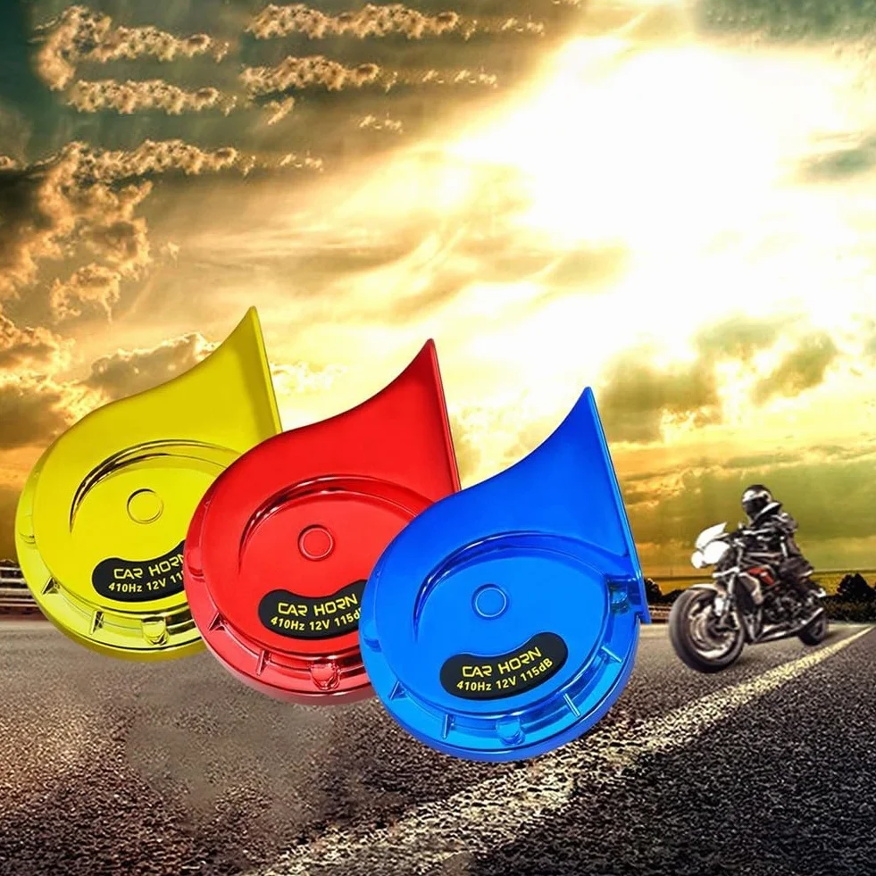Clamini da 27,9 cm, tono alto e basso, impermeabili, 2 pezzi, kit di trombe doppie per veicoli 12 V, kit di altoparlanti per auto e moto (rosso)