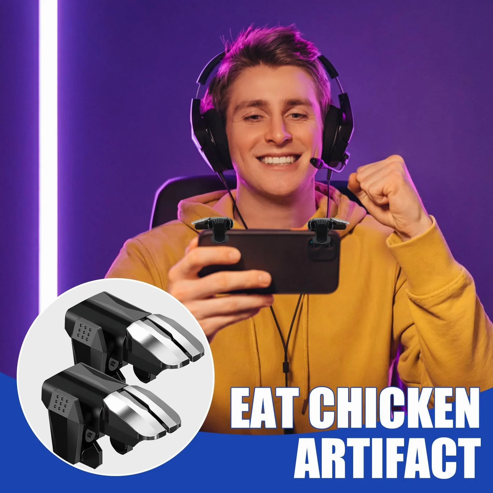 Novstuf Triggers 6 Dita Joystick Controller per PUBG COD, Rapid-Fire Tiro Joystick Controller Amartphone Sensibilità Alta Protezione Schermo Compatibile con Telefono Smartphone Android e iPhone