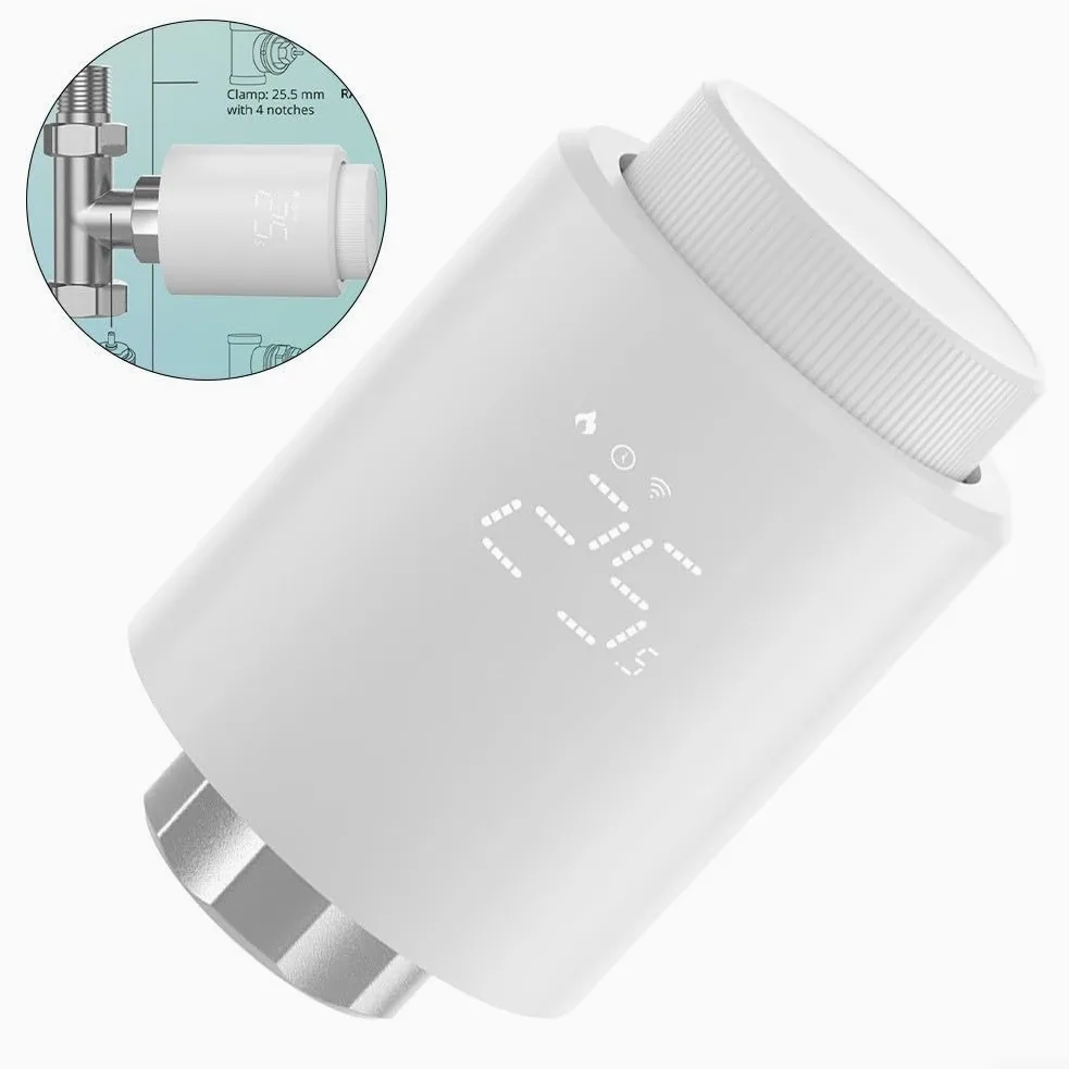 Valvola termostatica per termosifone, confezione TRV con app di controllo vocale, rilevamento aperto, protezione antigelo per sistema di riscaldamento domestico