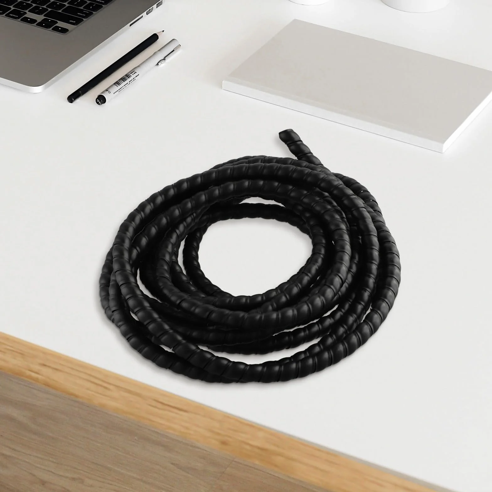 La protezione per tubo flessibile a spirale da 5 m protegge tubi idraulici e pneumatici, soluzione flessibile per avvolgere cavi (D-10 mm)
