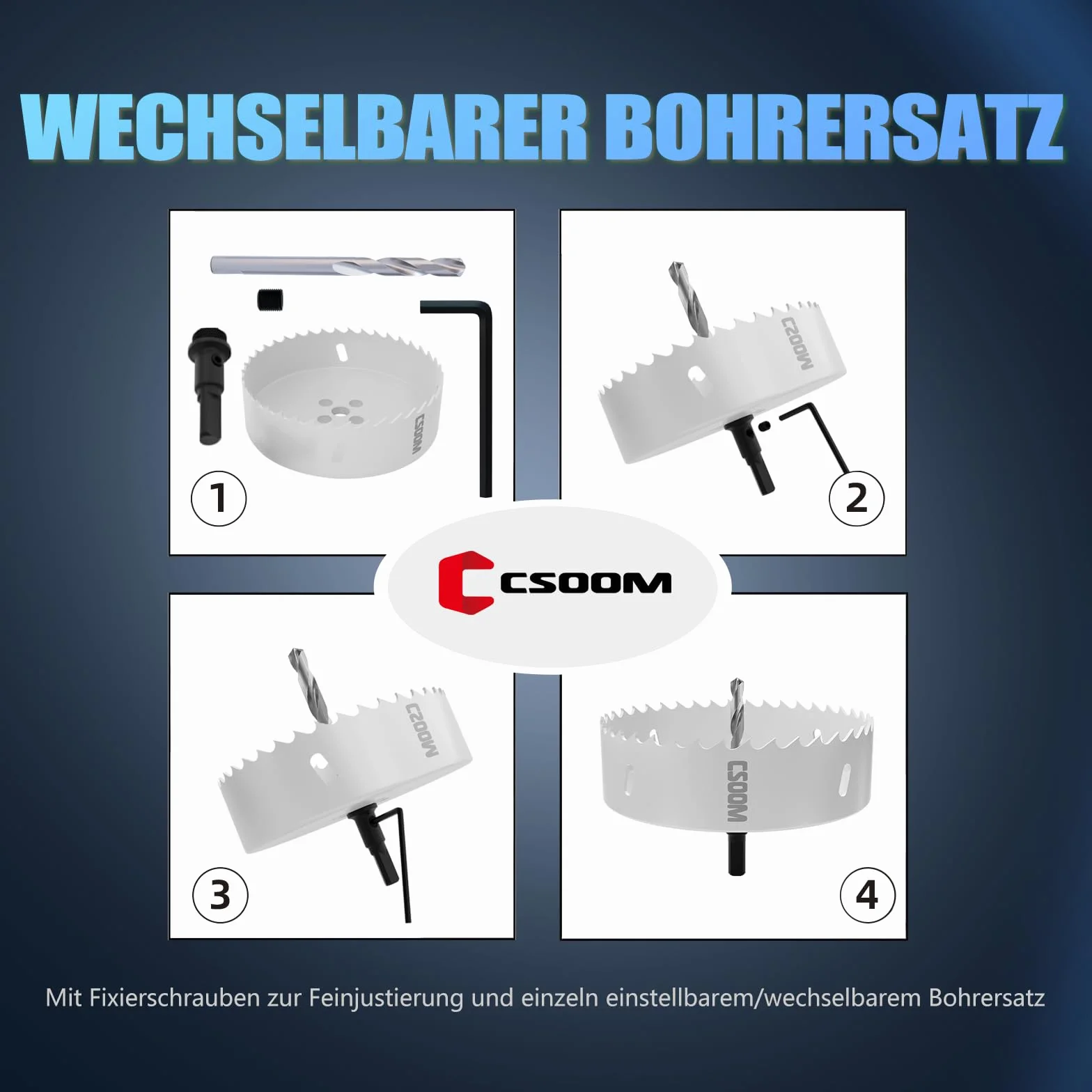 CSOOM Sega a tazza M42 BiMetall 60 mm per legno plastica cartongesso lamiera