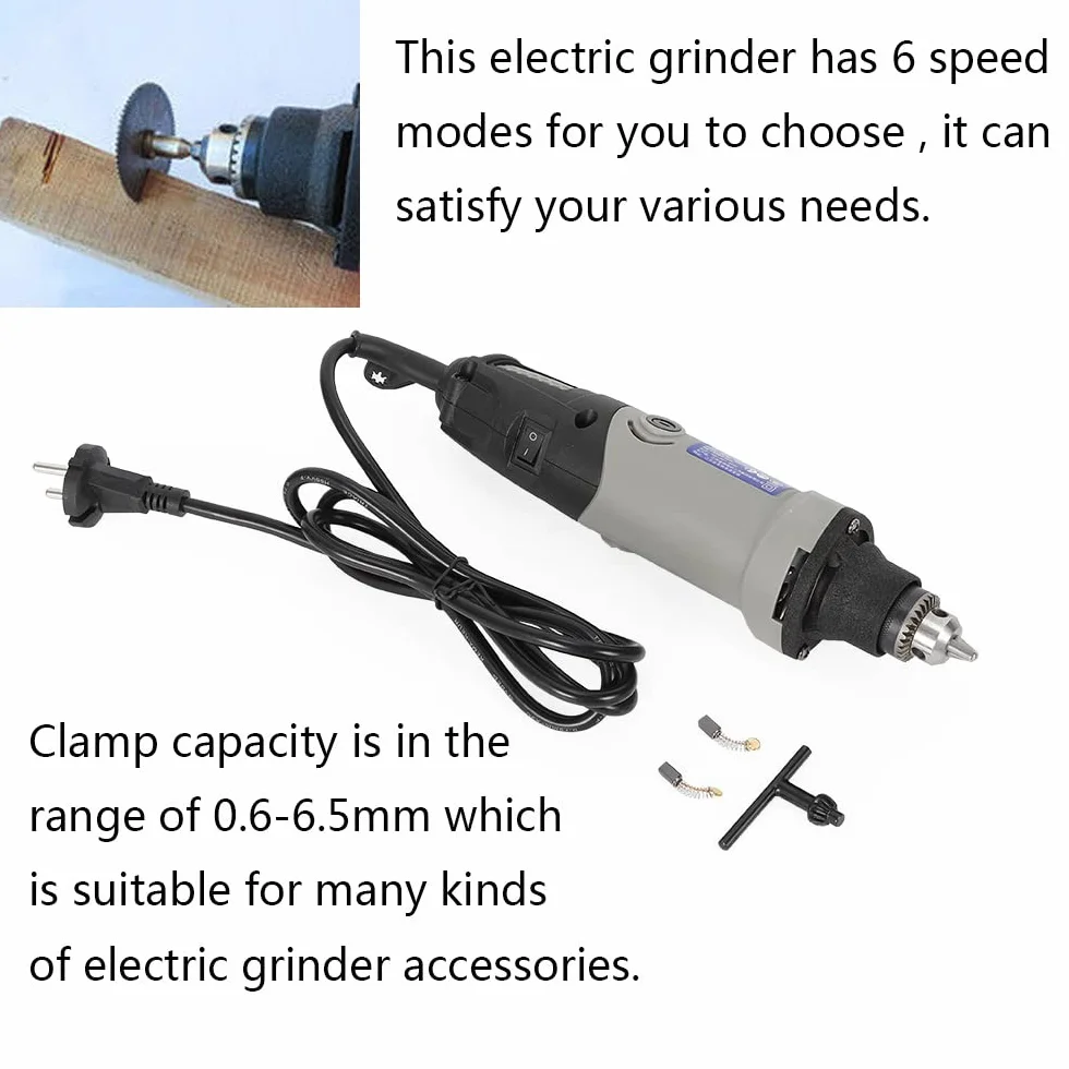 Levigatrice diritta elettrica 400W a 6 velocità, 5000-28000 giri/min, rettificatrice per intagliare, tagliare, lucidare