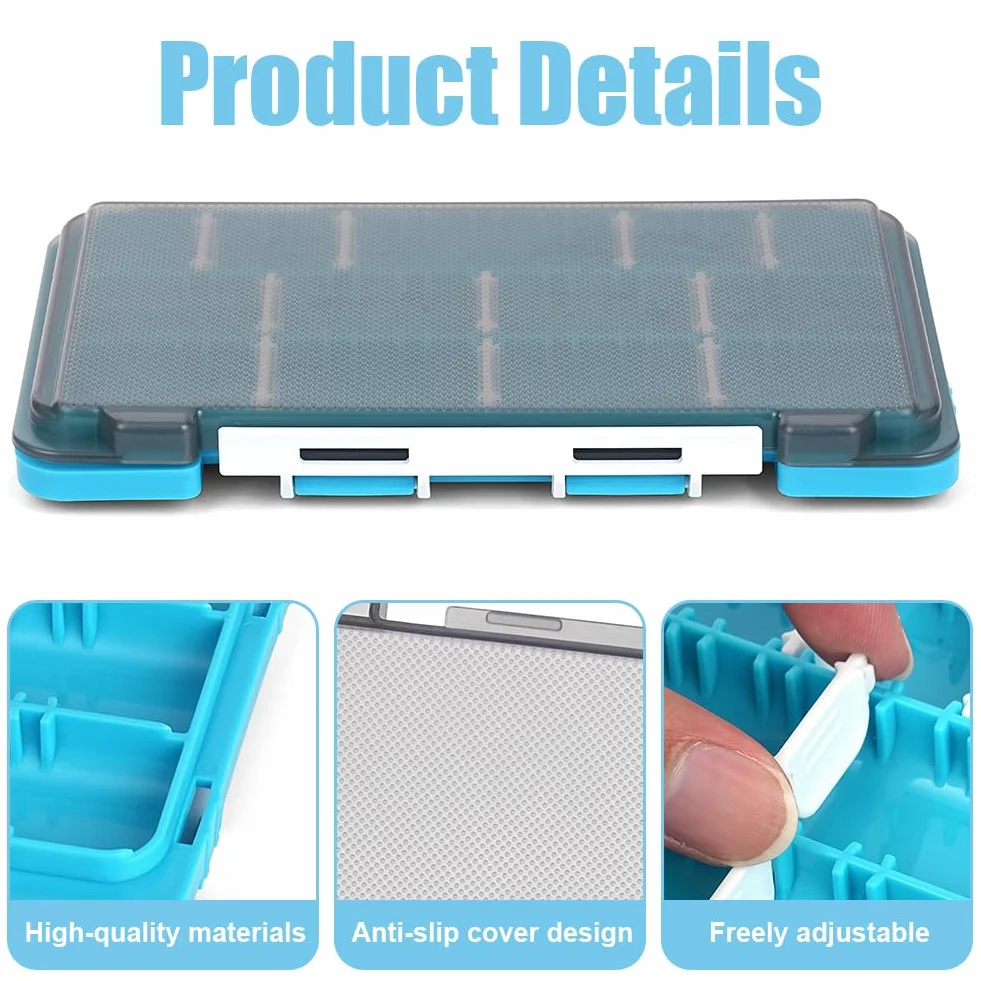 Vicloon Scatola Organizer per Attrezzatura da Pesca 2 in 1 con Subacquei Rimovibili, Plastica Blu