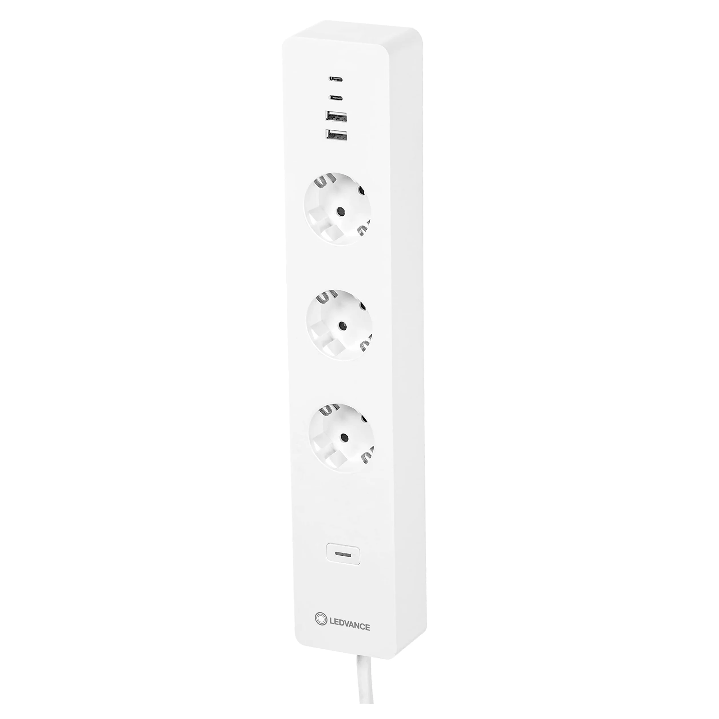 LEDVANCE Smart Plug con tecnologia WiFi, striscia a tre prese con protezione da sovraccarico e protezione da sovratensioni, comprese le connessioni USB, controllabile tramite app WiFi, Alexa e Google