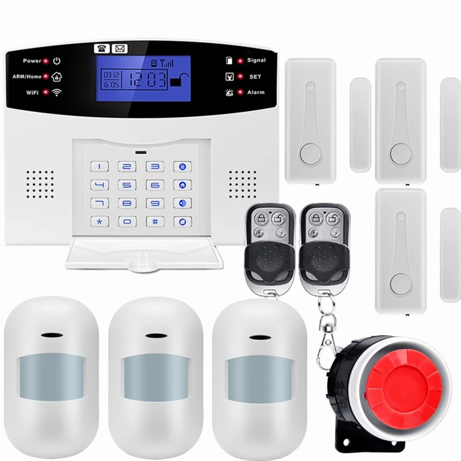 Kit di Allarme, Smart Alarm 433MHz Cavo Wireless gsm di Allarme antifurto Smart Home Security Allarme Fai da Te TUYA(G2BT4)