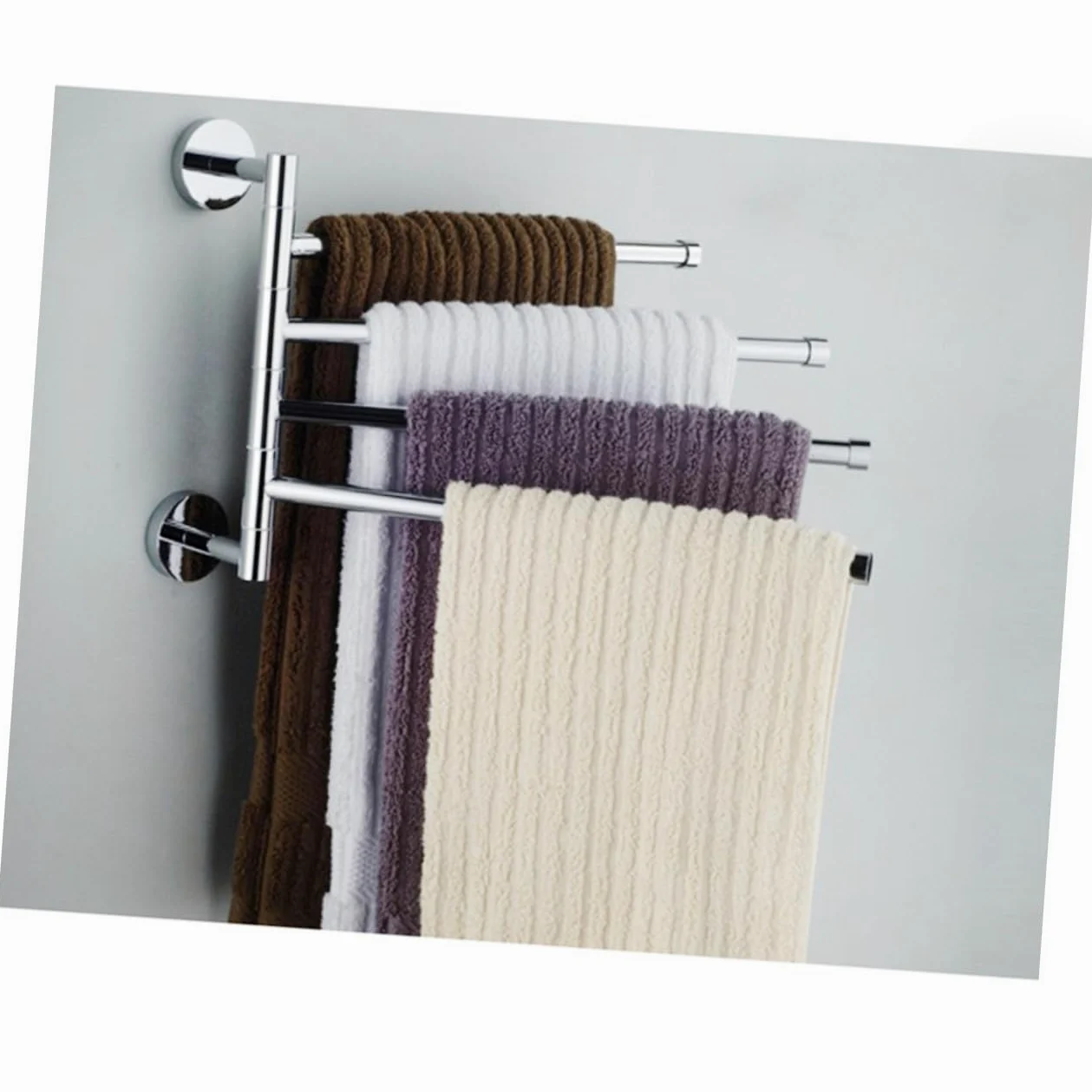 Portasciugamani Girevole in Acciaio Inox, 1 Pezzo, Argento | Resistente alla Ruggine, Salvaspazio, per Bagno e Cucina, Design Semplice Lega di Zinco