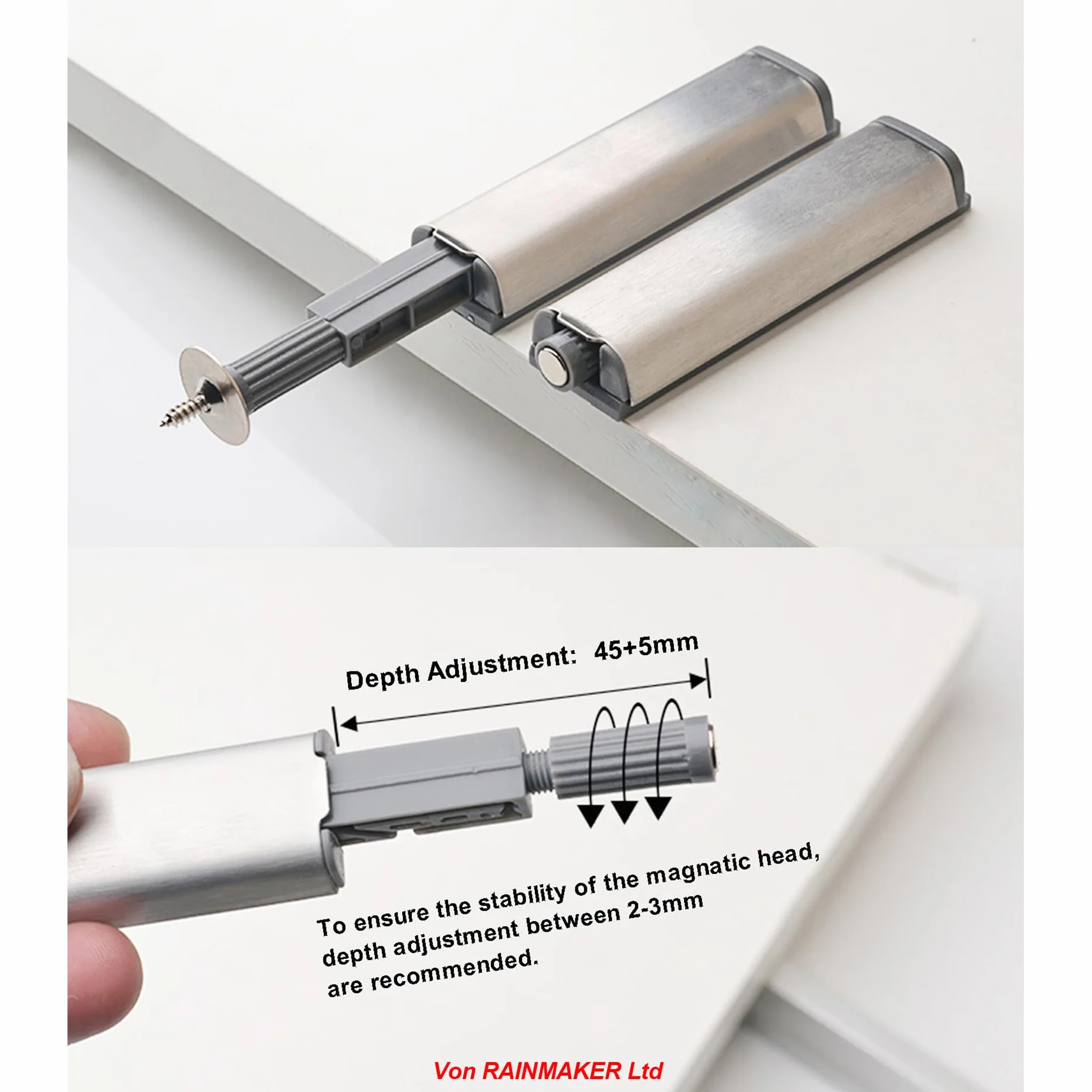 Magnetico Push to Open Apri Cancello Pressione Porta Gancio Tocco Premere Chiusura Aperto per Mobile da Cucina Armadietto 10 Pezzi