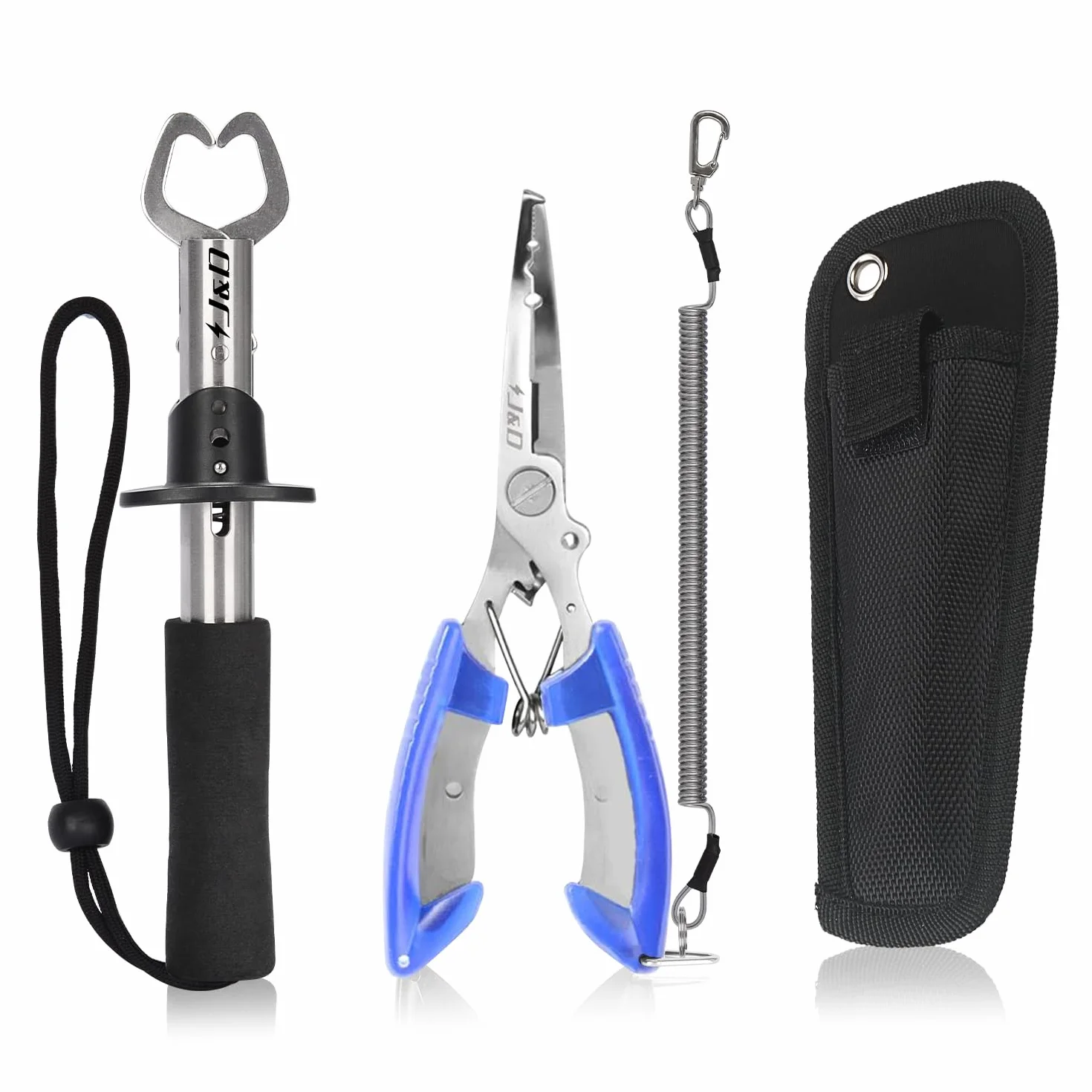 J&D Pesca Pinze Labbra Gripper Acciaio Inossidabile Multifunzionale Gancio Rimozione Strumento con Cordino
