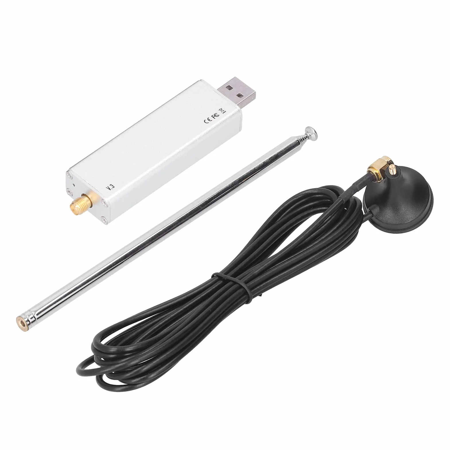 Sintonizzatore RTL‑SDR R820T2 V3 RTL2832U + Antenna Telescopica + Kit Base Antenna