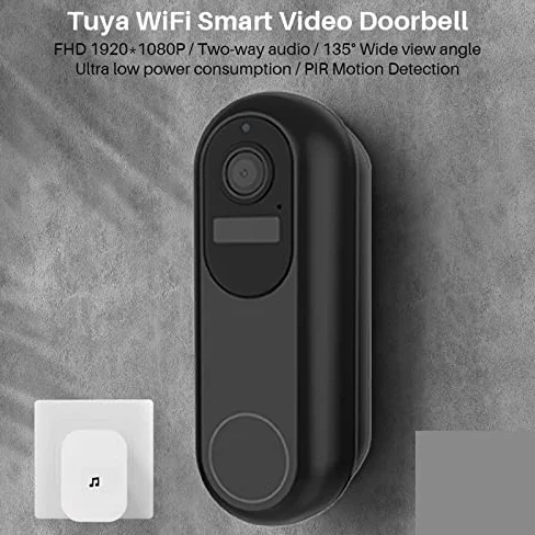 Videocitofono senza fili 1080p con visione notturna, WiFi 2,4 GHz 5 GHz, citofono domestico impermeabile, campanello intelligente per la sicurezza domestica