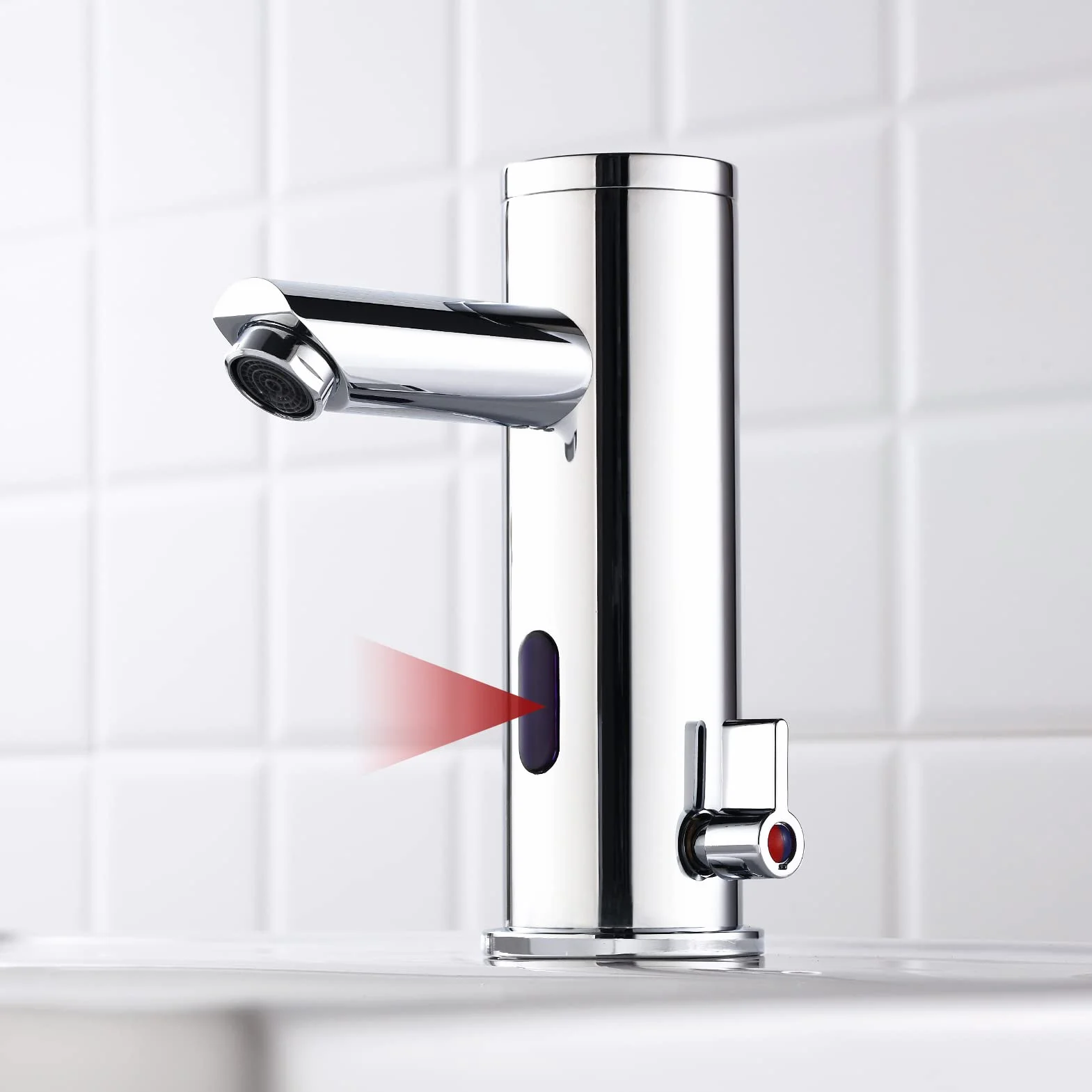 Achelous Rubinetto Automatico Lavabo Bagno con Sensore a Infrarossi Miscelatore Fredda e Calda Cromato
