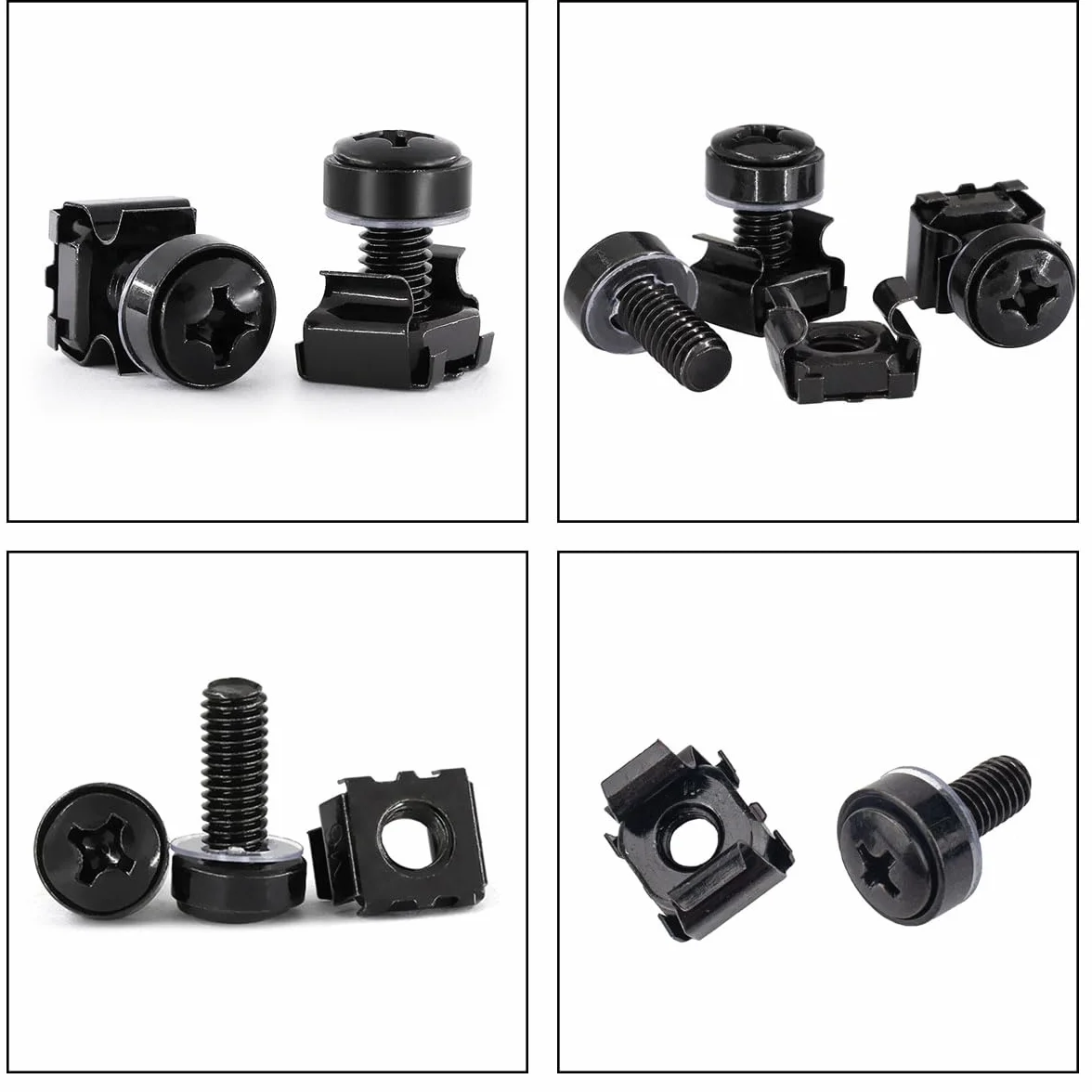 Dadi a Gabbia e Viti M6 per Montaggio su Rack - Set 20 Pezzi
