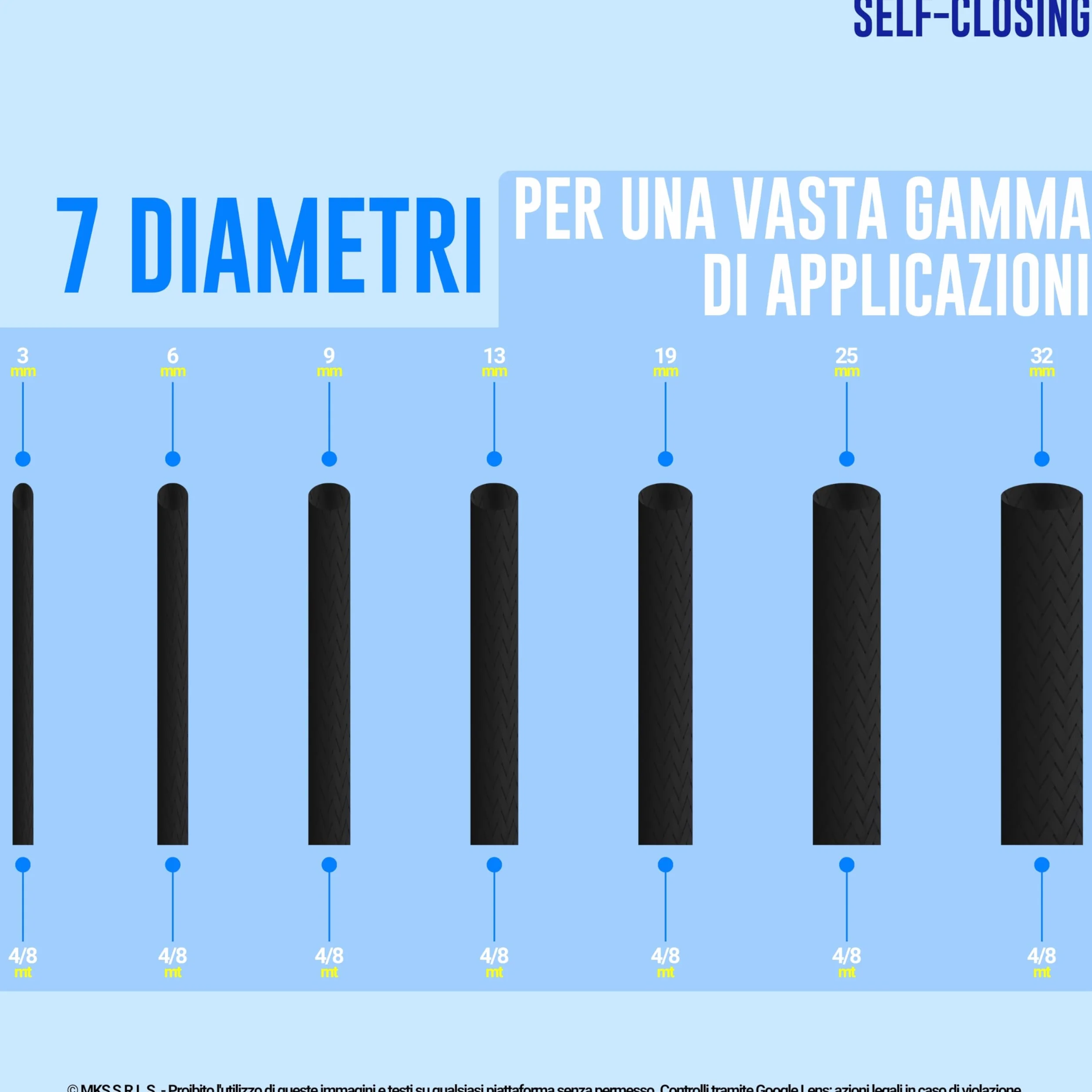 Guaina Cavi SELF-CLOSING Ø 6mm L 8mt BIANCO