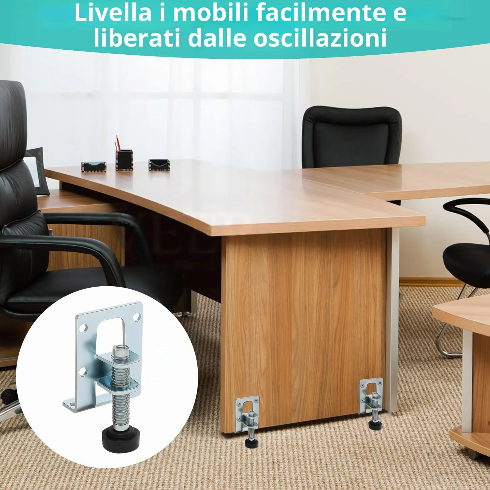 Piedini di Livellamento per Impieghi Gravosi, Piedino Livellatore Mobili Regolabili Carichi Pesanti 4 Pezzi