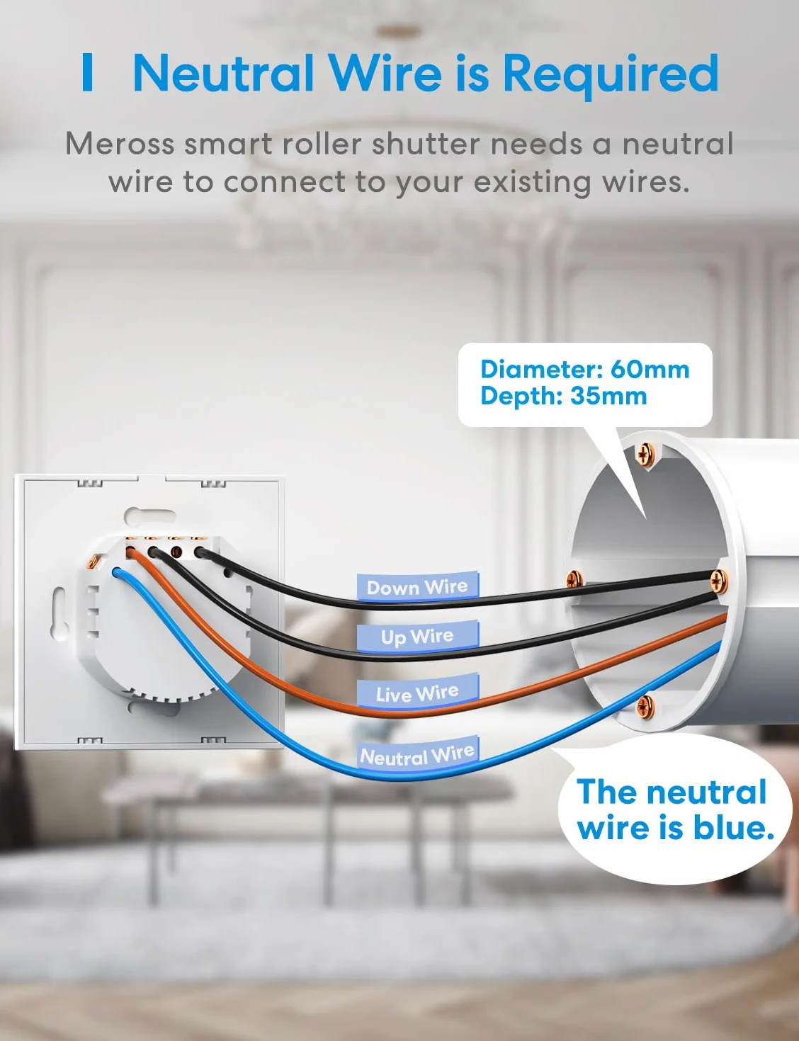 Meross Interruttore per tapparelle (è necessario un cavo neutro), set di 4 interruttori per tende da finestra compatibili con HomeKit, Alexa e Google Home, controllo vocale e telecomando