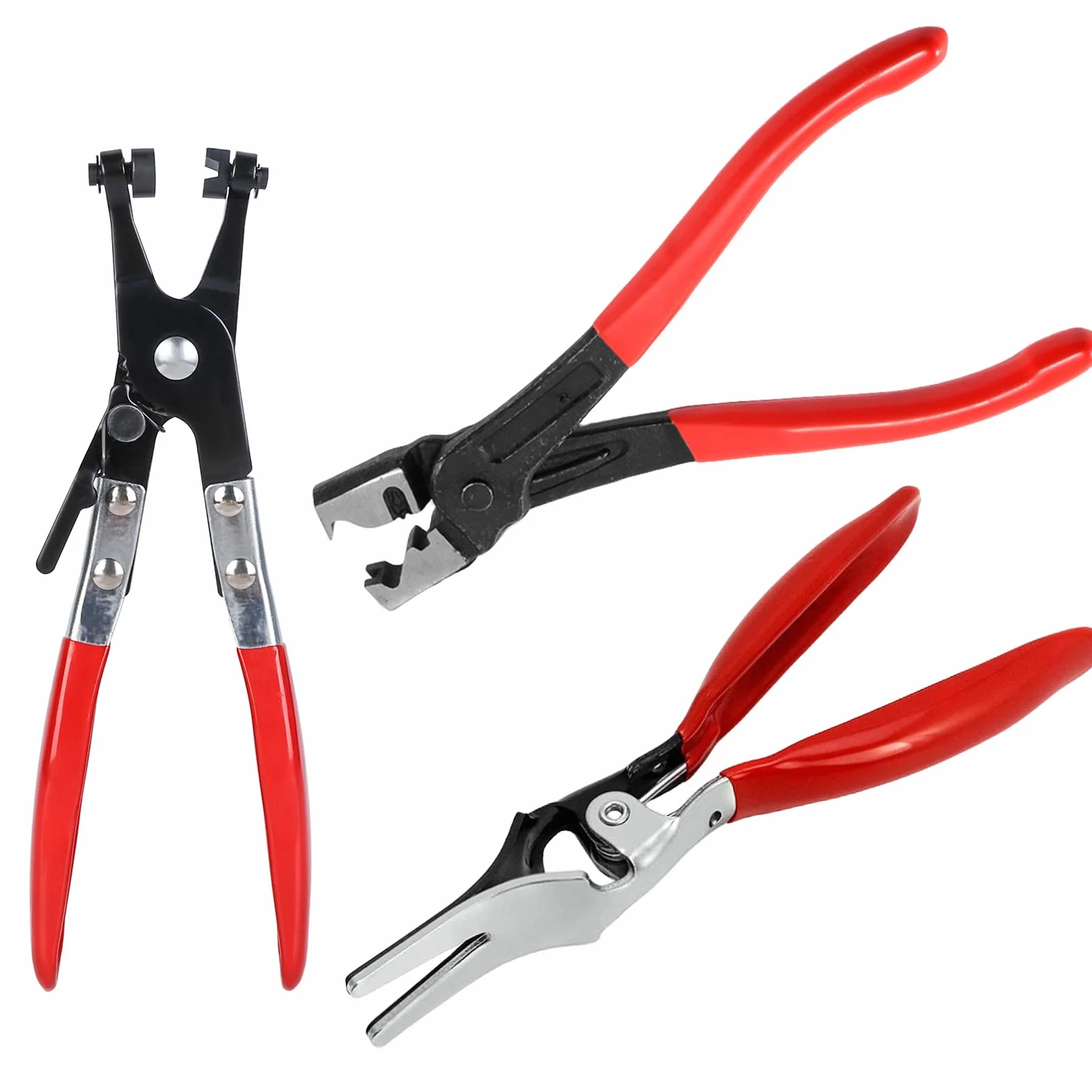 Pinza per Fascette Stringitubo Set 3 Pezzi Collo Dritto per Auto