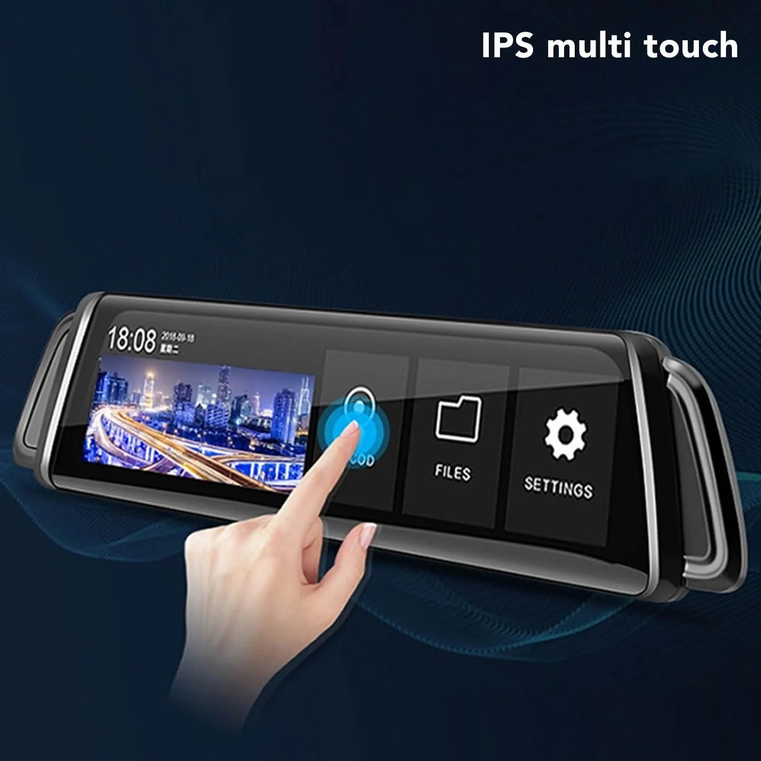Dash Cam con Specchio da 9,66 Pollici Telecamera per Specchietto Retrovisore Anteriore e Posteriore, Doppia Fotocamera Anteriore e Posteriore Touch Screen, Fotocamera di Backup
