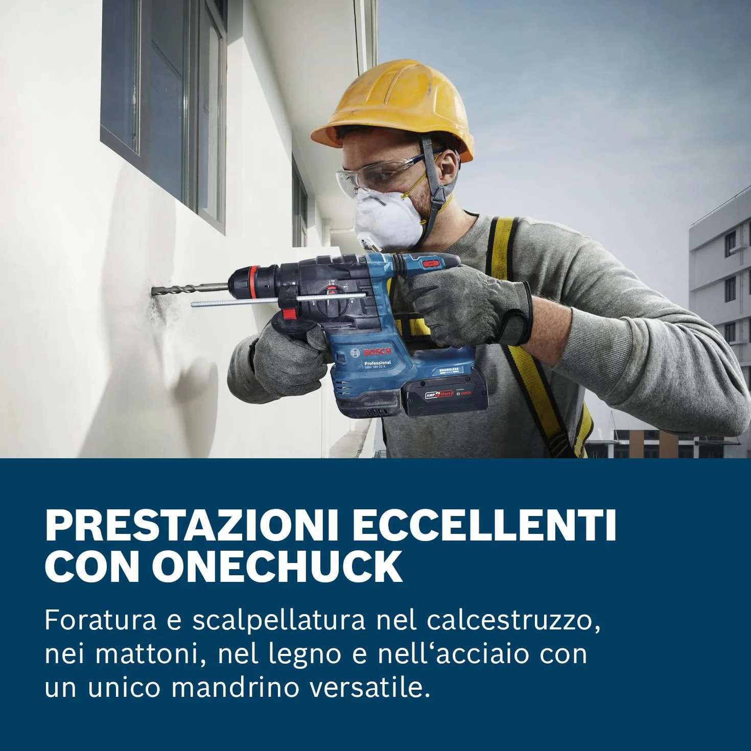 Bosch Professional GBH 18V-22 X Martello perforatore a batteria 18V System L-BOXX 136