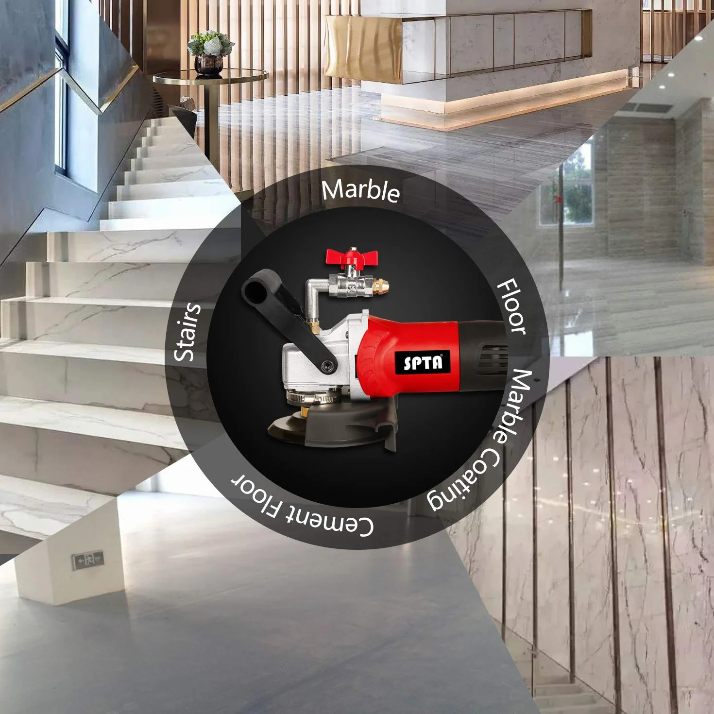 SPTA 230V 800W Lucidatrice bagnata Umido per Pietra Marmo Cemento Granito Terrazzo