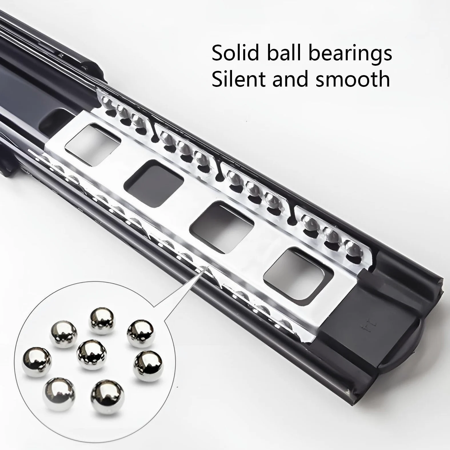1 Coppia Guide for Cassetti Estraibili 250-600mm, Portata 35kg, Guide Metalliche a Sfere for Armadio Comodino Toilette(20inth(500mm))