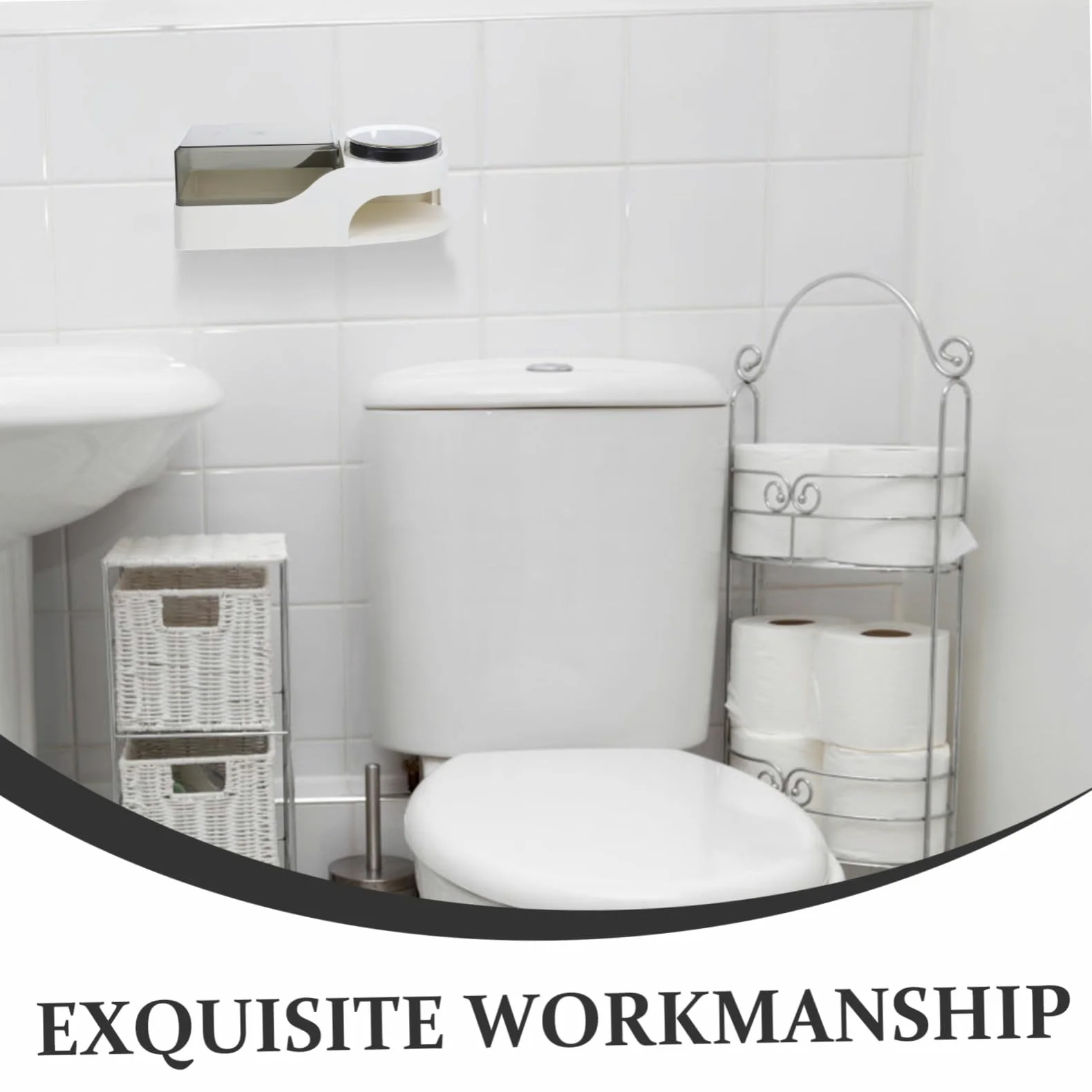 Alipis Porta Carta Igienica senza Foratura Colonnina Portarotolo da Bagno Porta Parete Organizzatore di Spazio Design Elegante per Casa e Ufficio