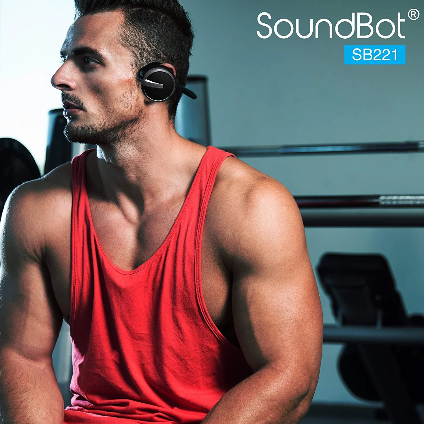 SoundBot® Auricolare HD wireless Bluetooth 4.0 Cuffie sportive attive per 20 ore di streaming musicale e 25 ore di chiamate in vivavoce con design ergonomico Secure-Fit resistente al sudore e supporto