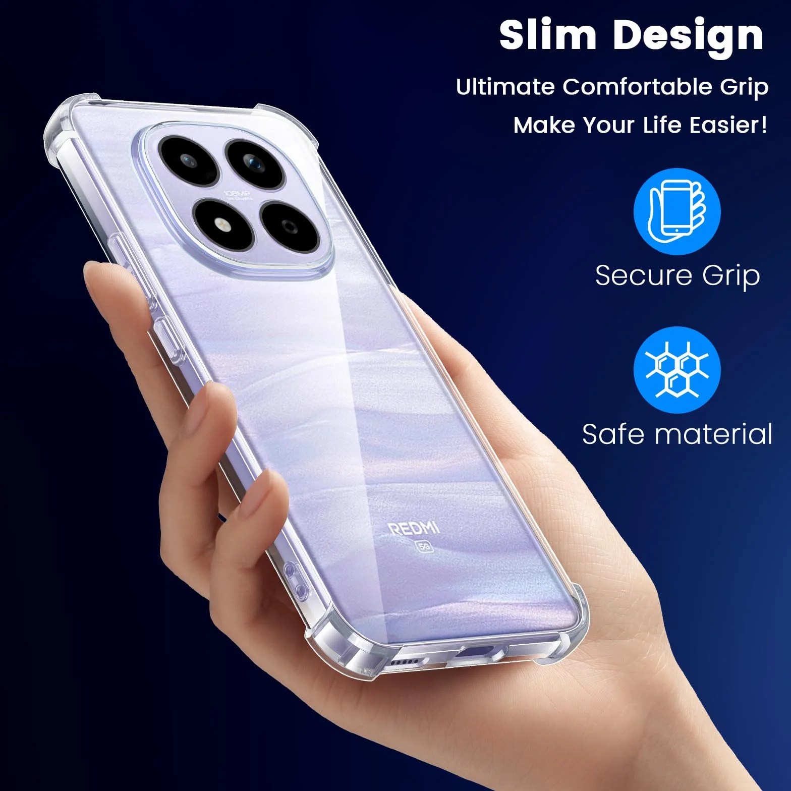Yohii Cover per Xiaomi Redmi Note 15 4G / 5G / Poco M8 5G, [Protezione Fotocamera] Custodia Antiurto Chiaro, TPU Morbido Silicone Antigraffio Anti Ingiallimento Case, Trasparente