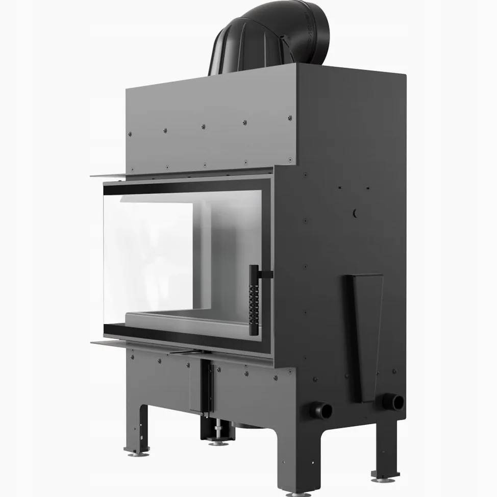 KRATKI Inserto per camino in acciaio a legna FLOKI 10 kW Ø200 sinistro A+ | Acciaio nero, efficienza 83,6%, classe A+. Ecodesign, BImSchV 2; per recupero calore.; combustione efficiente; Livello 2