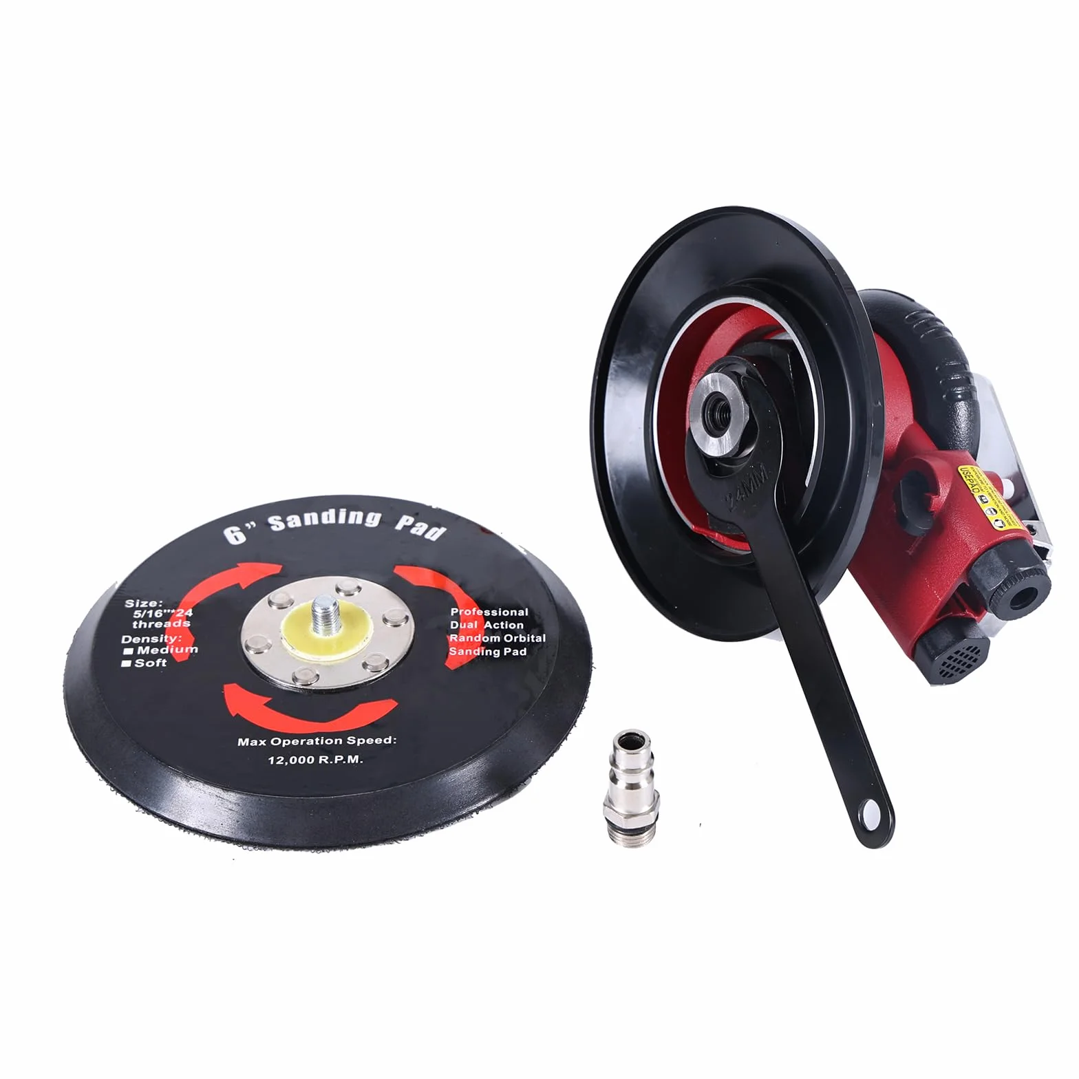 Levigatrice Orbitale Pneumatica 150mm (6"), Levigatrice ad Aria Doppia Azione Professionale, 12000 RPM, 90 PSI, Bassa Vibrazione per Carrozzeria Auto, Legno e Metallo
