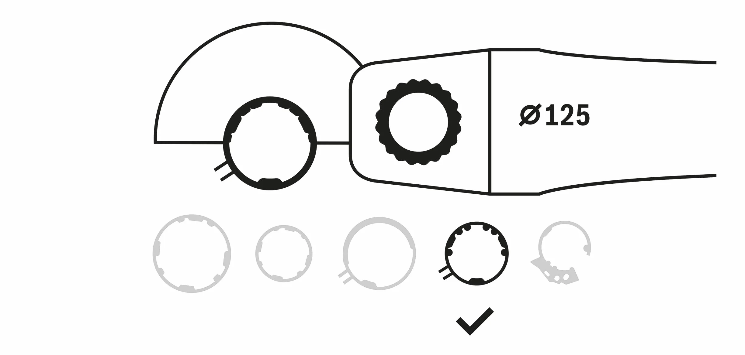 Bosch Professional Cuffia di Protezione Ø 125 mm Accessori Smerigliatrici Angolari