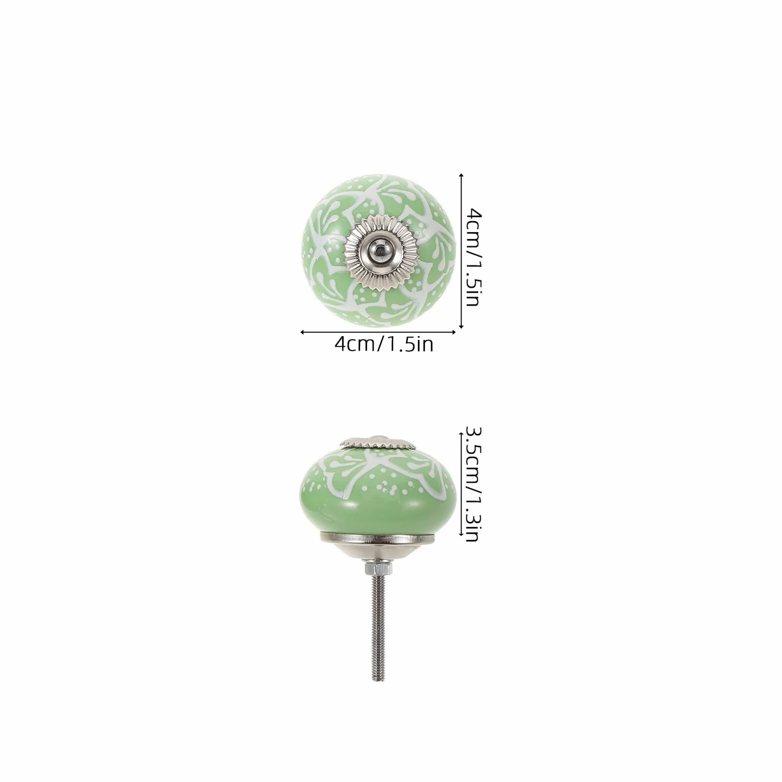 Yardenfun 10 Pomelli in Ceramica Verde per Mobili da Cucina e Cassettiere Manopole Rotonde con Viti per Armadi e Cassetti Set da 10 Pezzi per Rinnovo Facile e Decorativo di Mobili