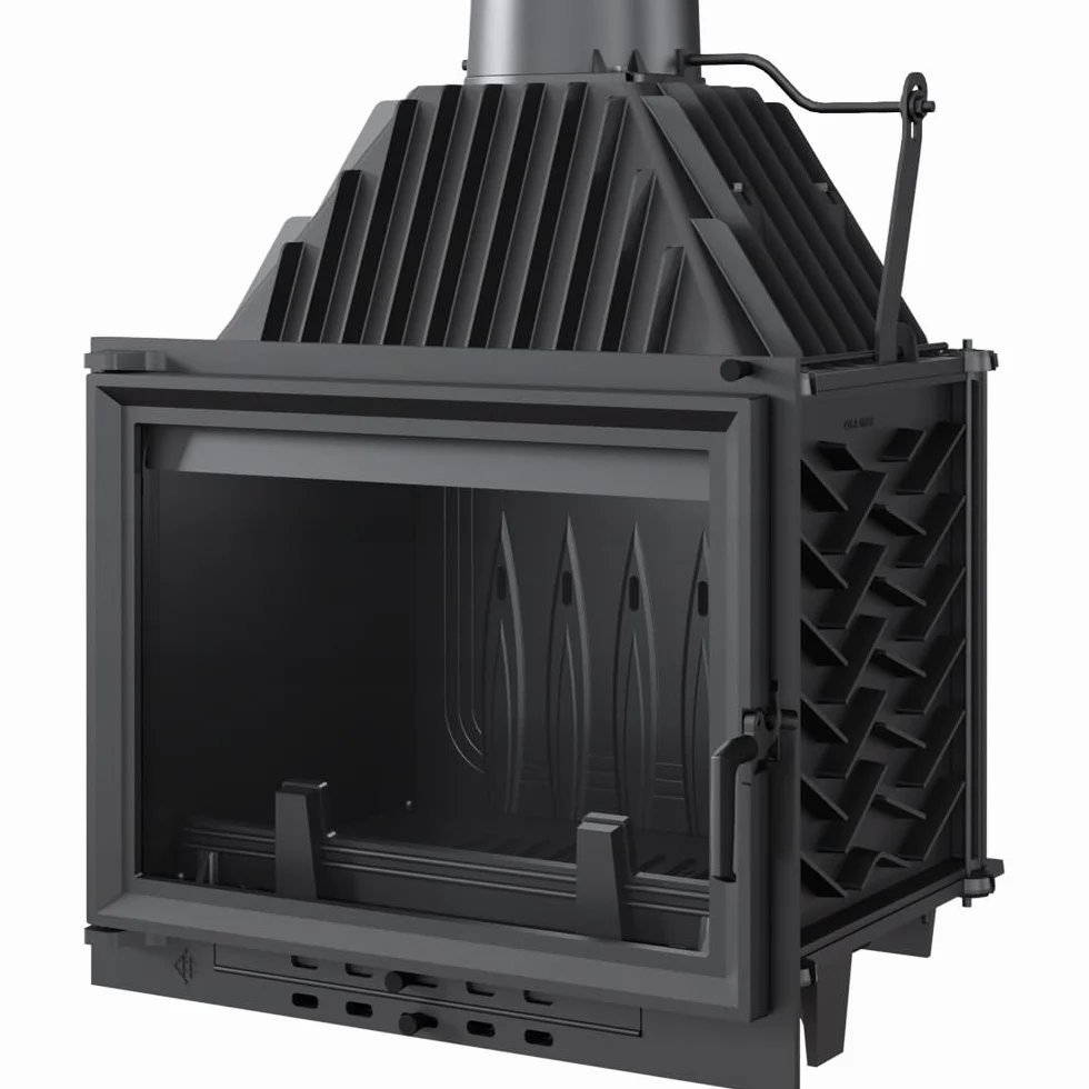 Inserto per camino 12 kW Ø150 mm ghisa vetro pulito Ecodesign BImSchV 2