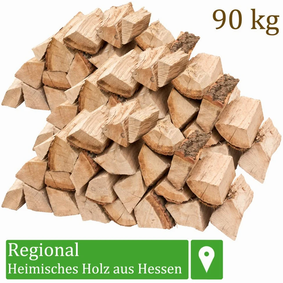 Legna da Ardere 90 kg Per Stufa e Camino Braciere Griglia Cestello per il Fuoco Ceppi 25 cm quercia flameup