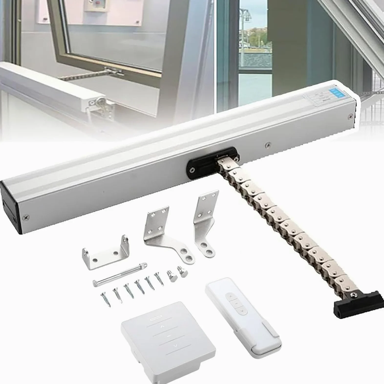 Attuatore elettrico automatico per finestra aperta, telecomando, catena a doppio strato, silenzioso, corsa 300-1000 mm, per ventilazione del tetto del lucernario
