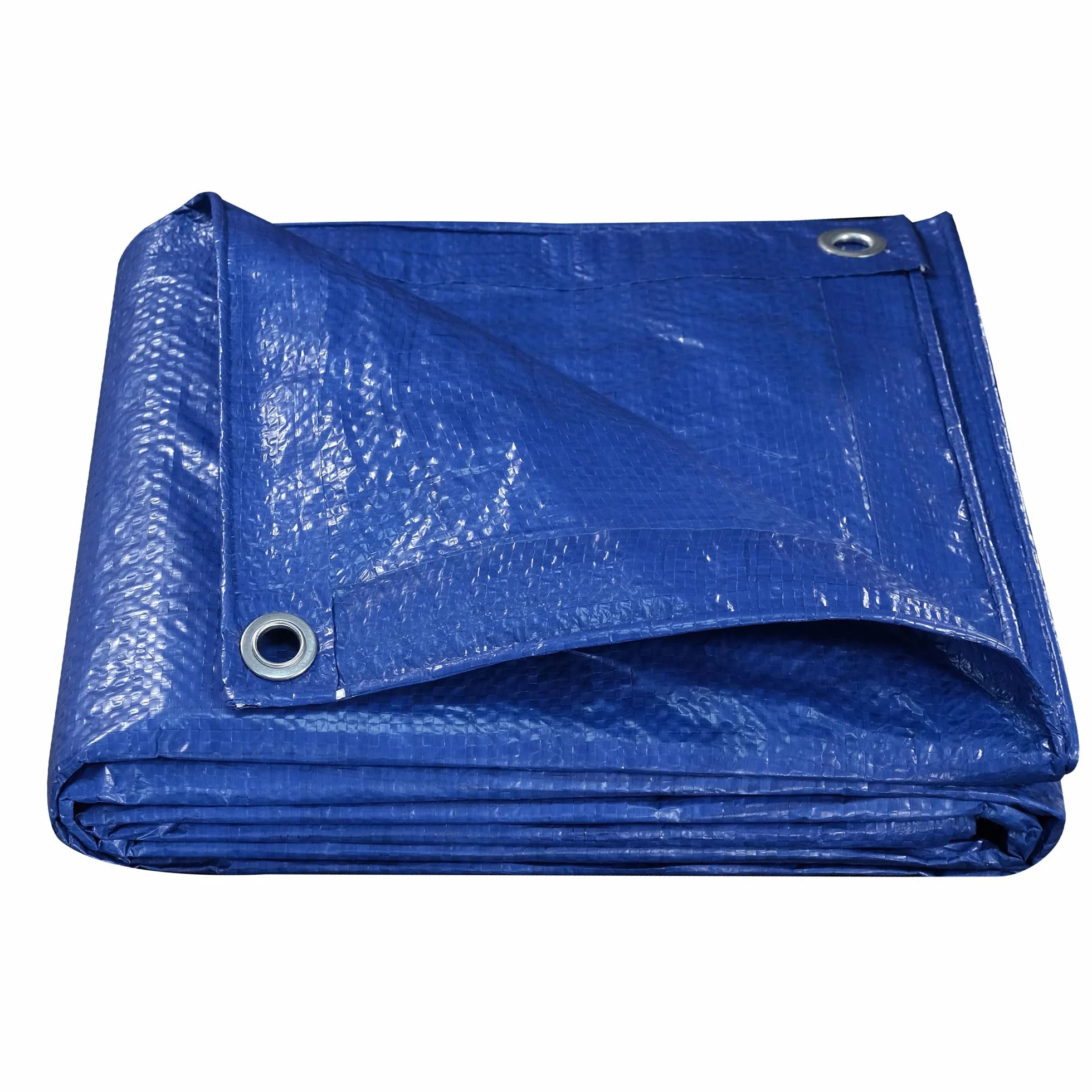 Telone Impermeabile 70g/mq - Telo con Occhielli in Alluminio - Antistrappo per Esterno, Piscina Fuori Terra, Giardino e Campeggio - Copertura Multiuso Blu 2,4x4,8m