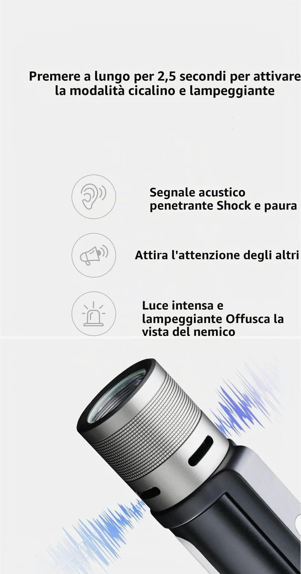 MIJIA NexTool Outdoor 6 in 1 Torcia Zoomable, Portatile, Modalità Normale e Sveglia Doppia Sorgente Luminosa Manico Rotante a 360 Gradi (Nero)